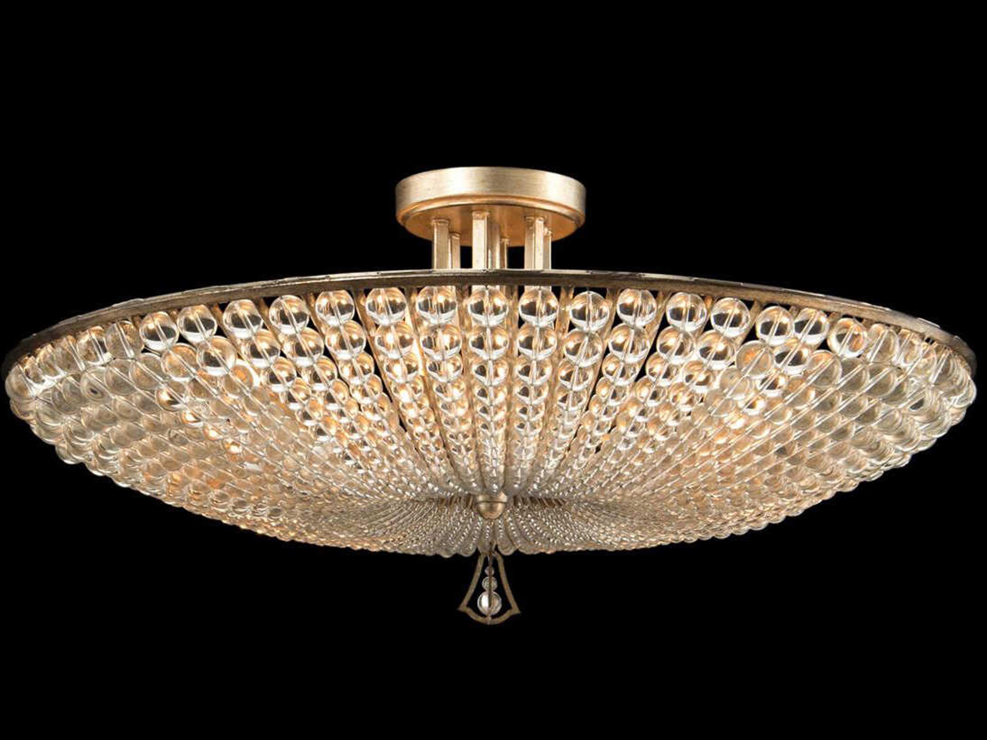 John Richard Mark McDowell Beaded 6-Light Antique Silver Semi Flush Mount