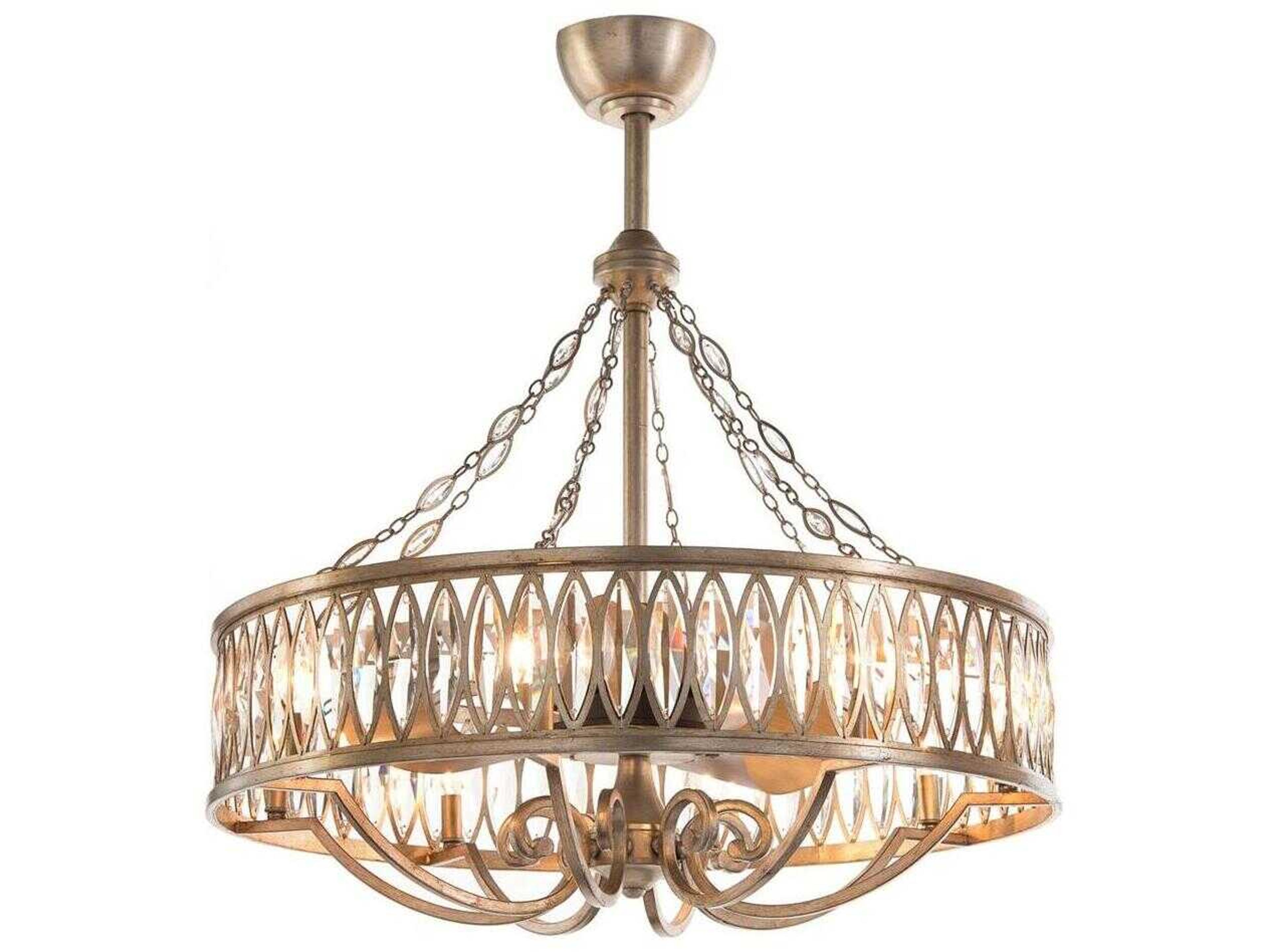 John Richard Mark McDowell Marquise Faceted 8-Light 33" Ceiling Fan