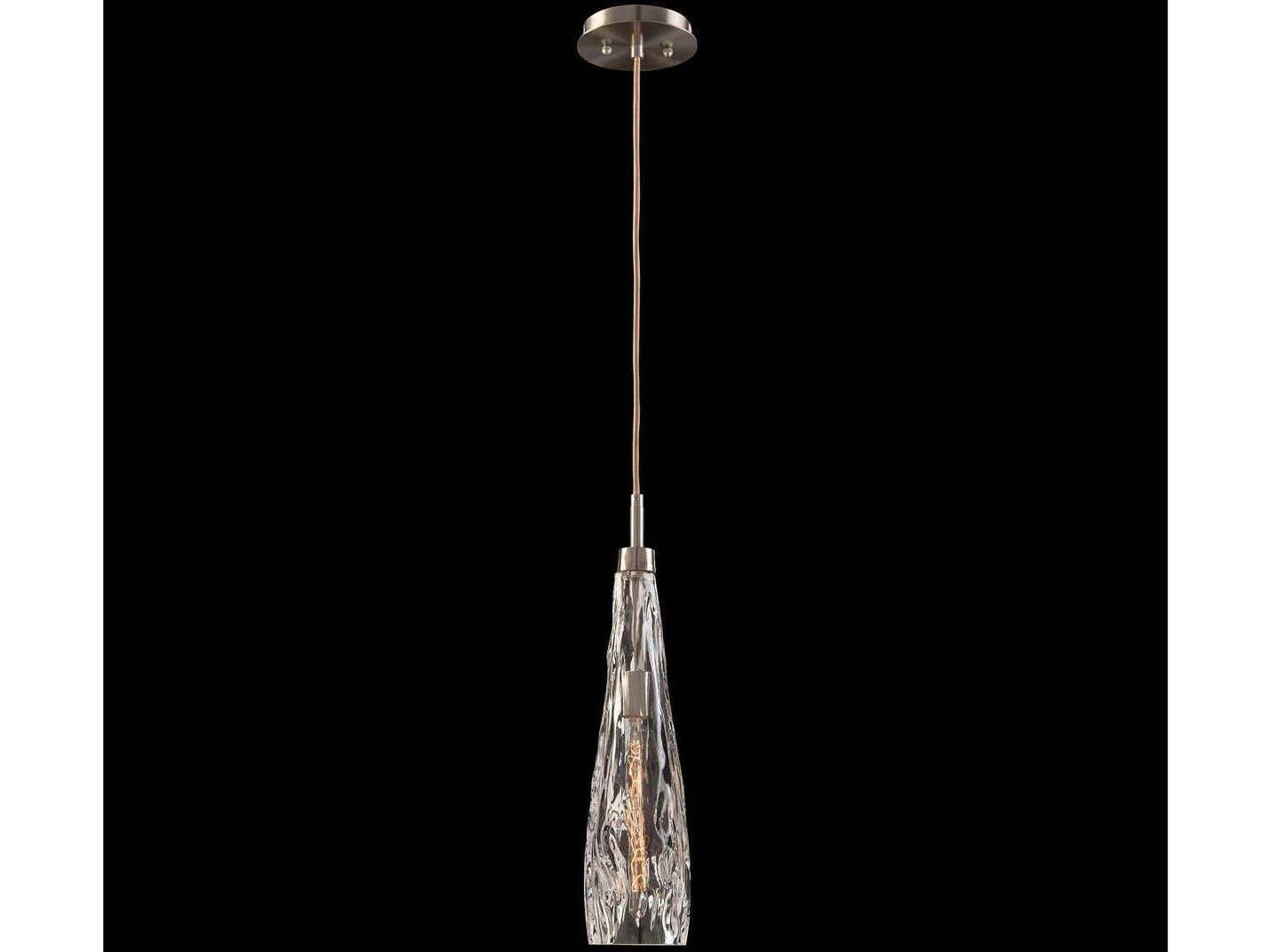 John Richard Mark Mcdowell 1-Light Brushed Nickel Glass Mini Pendant