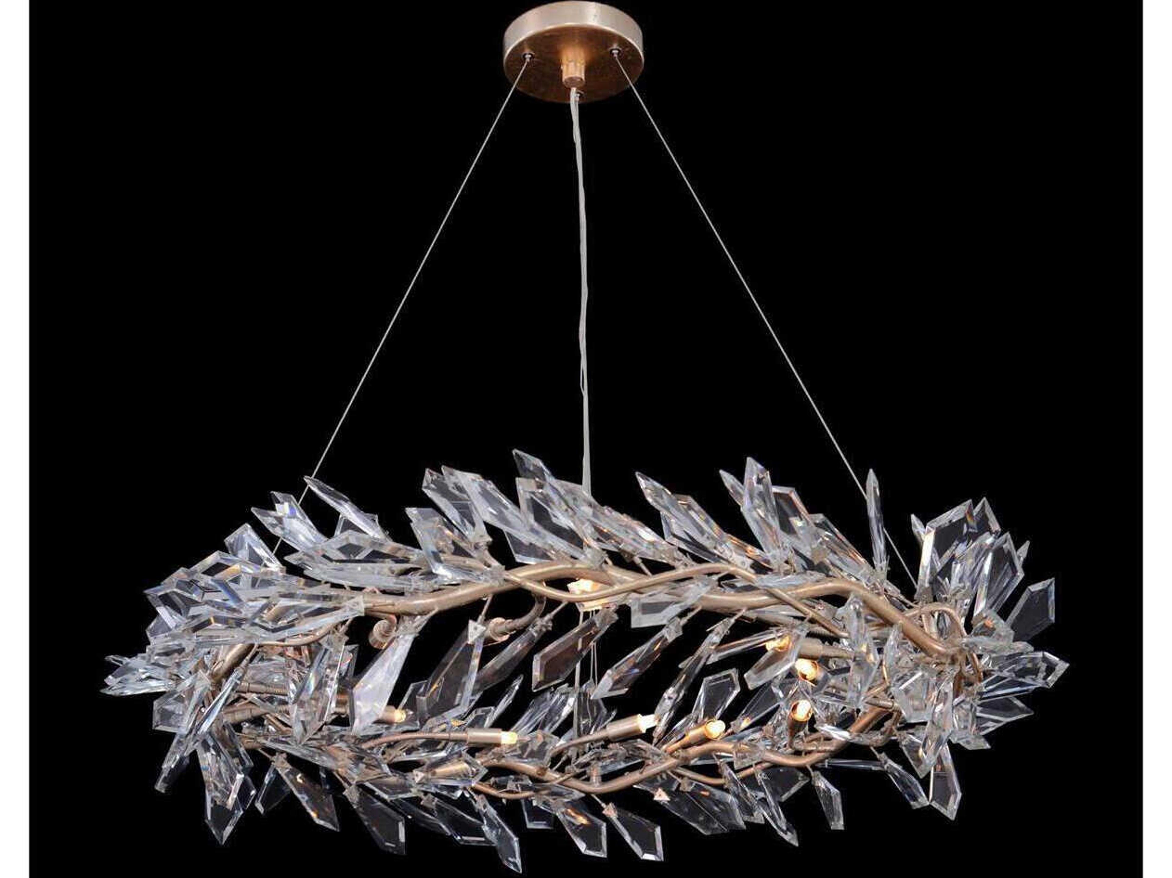 John Richard Kotta Antique Silver Leaf Crystal Chandelier