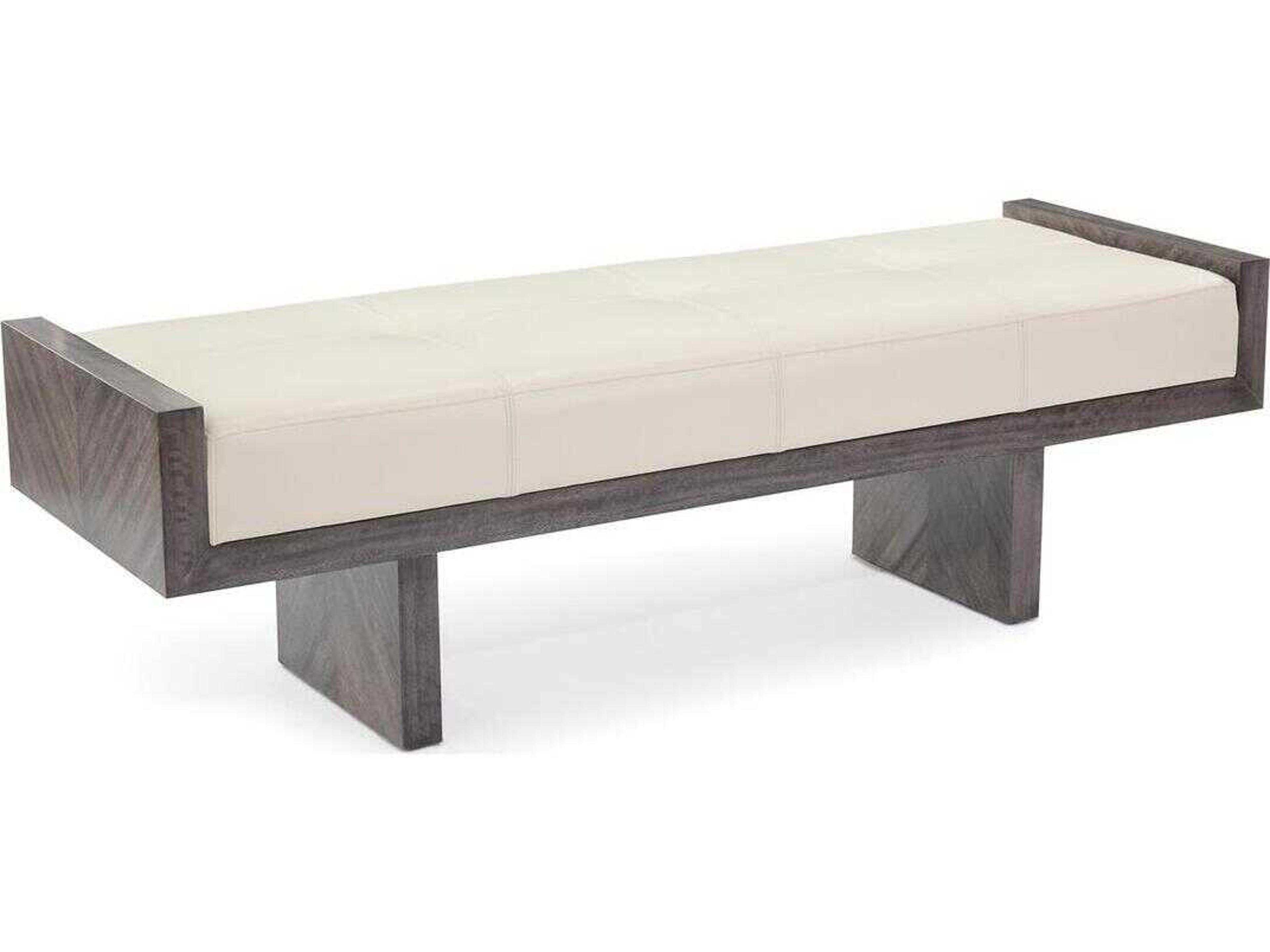 John Richard Mark McDowell Virtu Dark Gray Leather Accent Bench