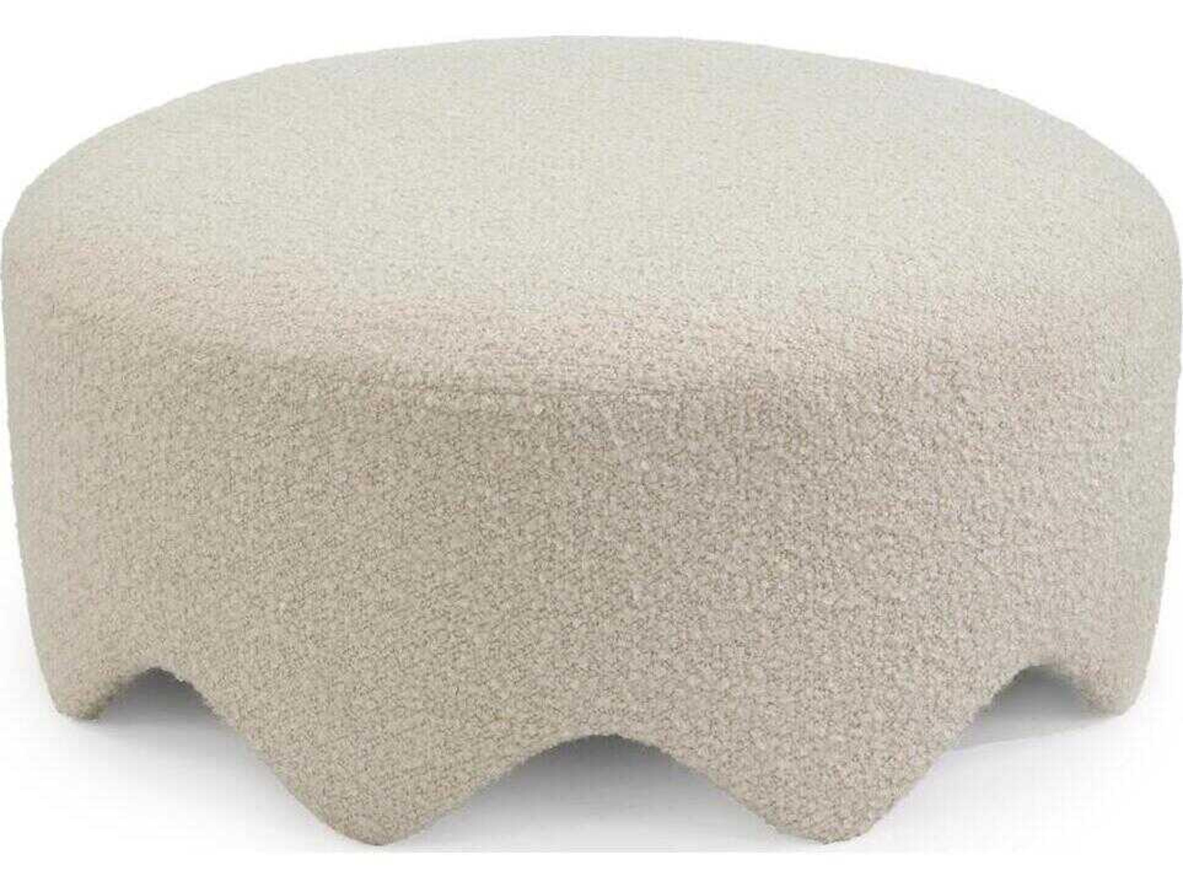 John Richard Current White Upholstered Ottoman