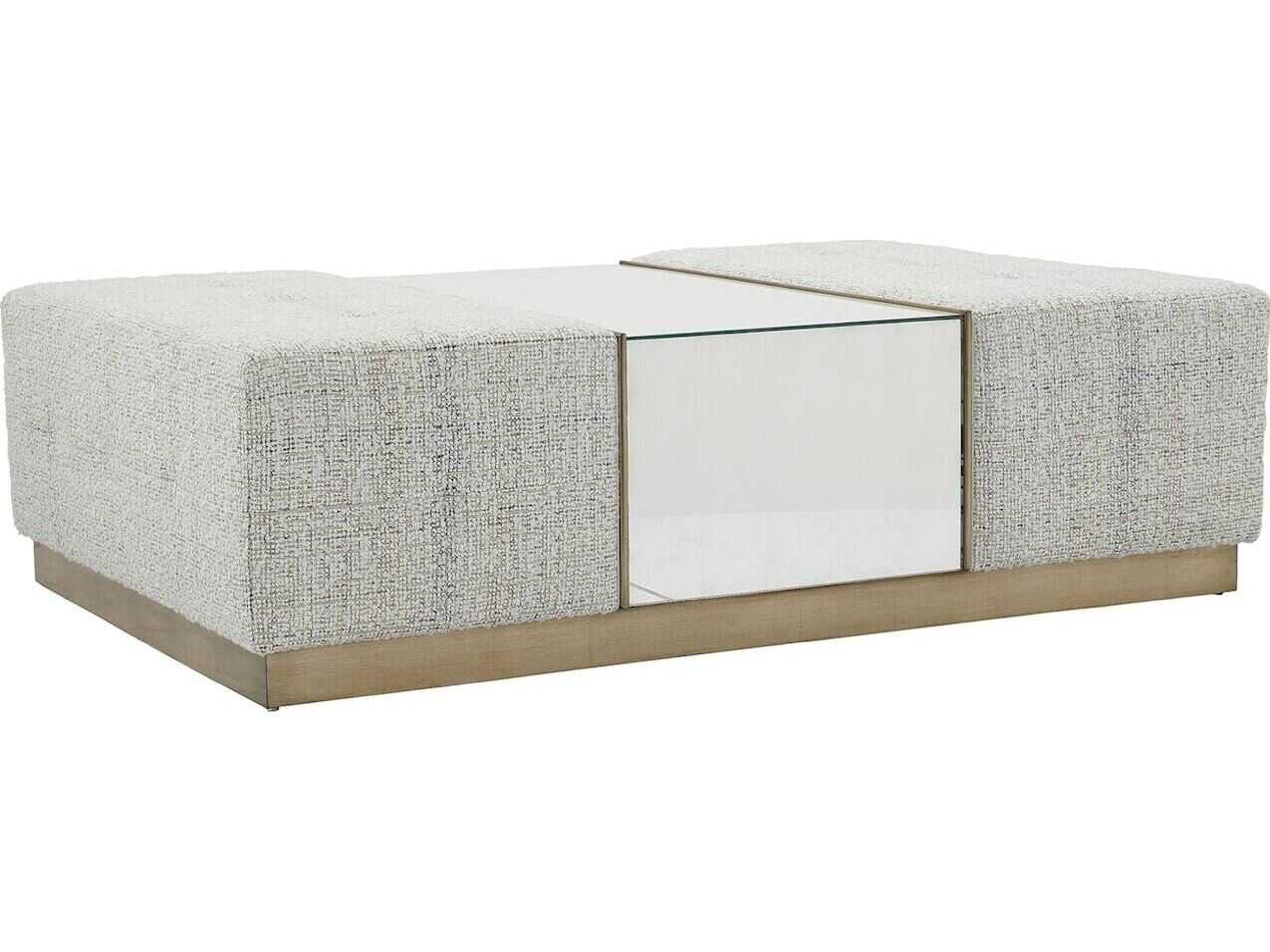 John Richard Park City Riggs Mineral Gray Upholstered Ottoman