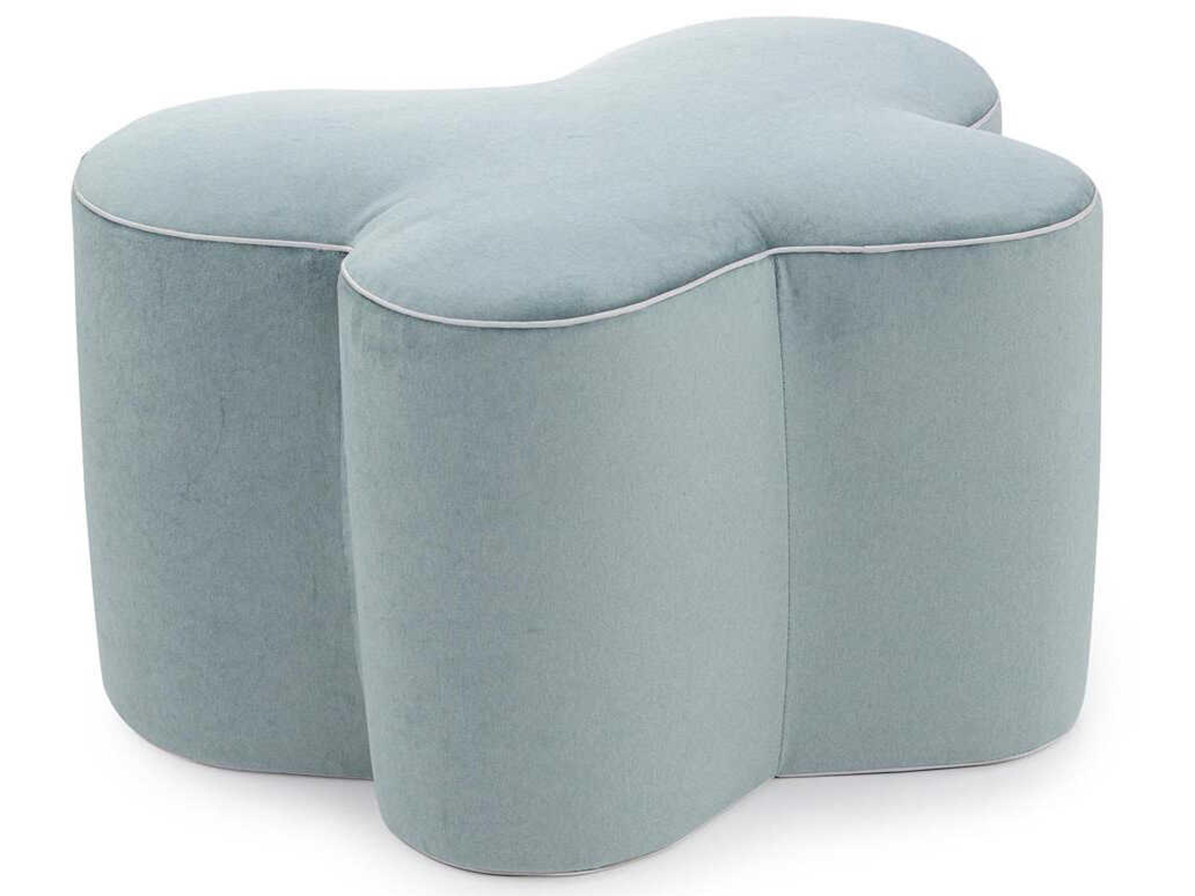 John Richard Mariposa Blue Upholstered Ottoman