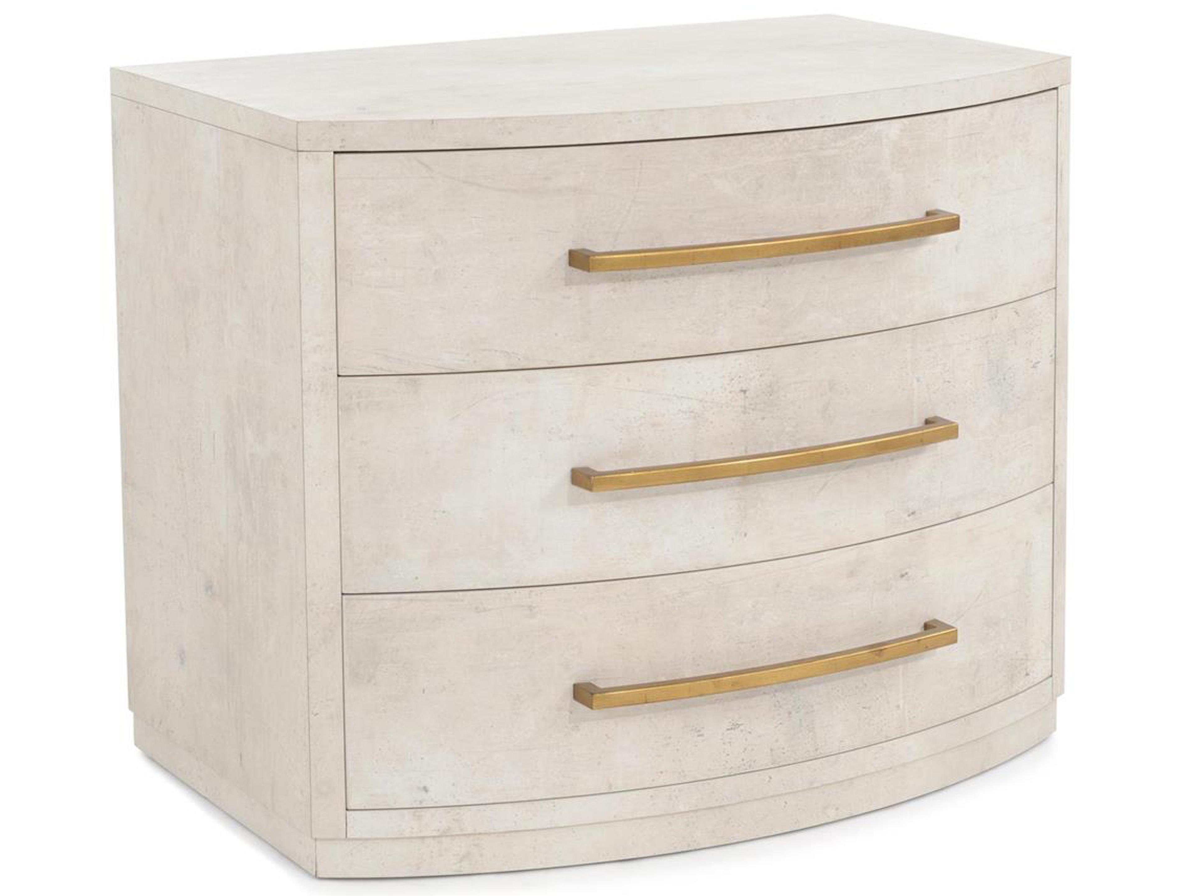 John Richard Mark McDowell Traviso 3-Drawers Gray Oak Wood Nightstand