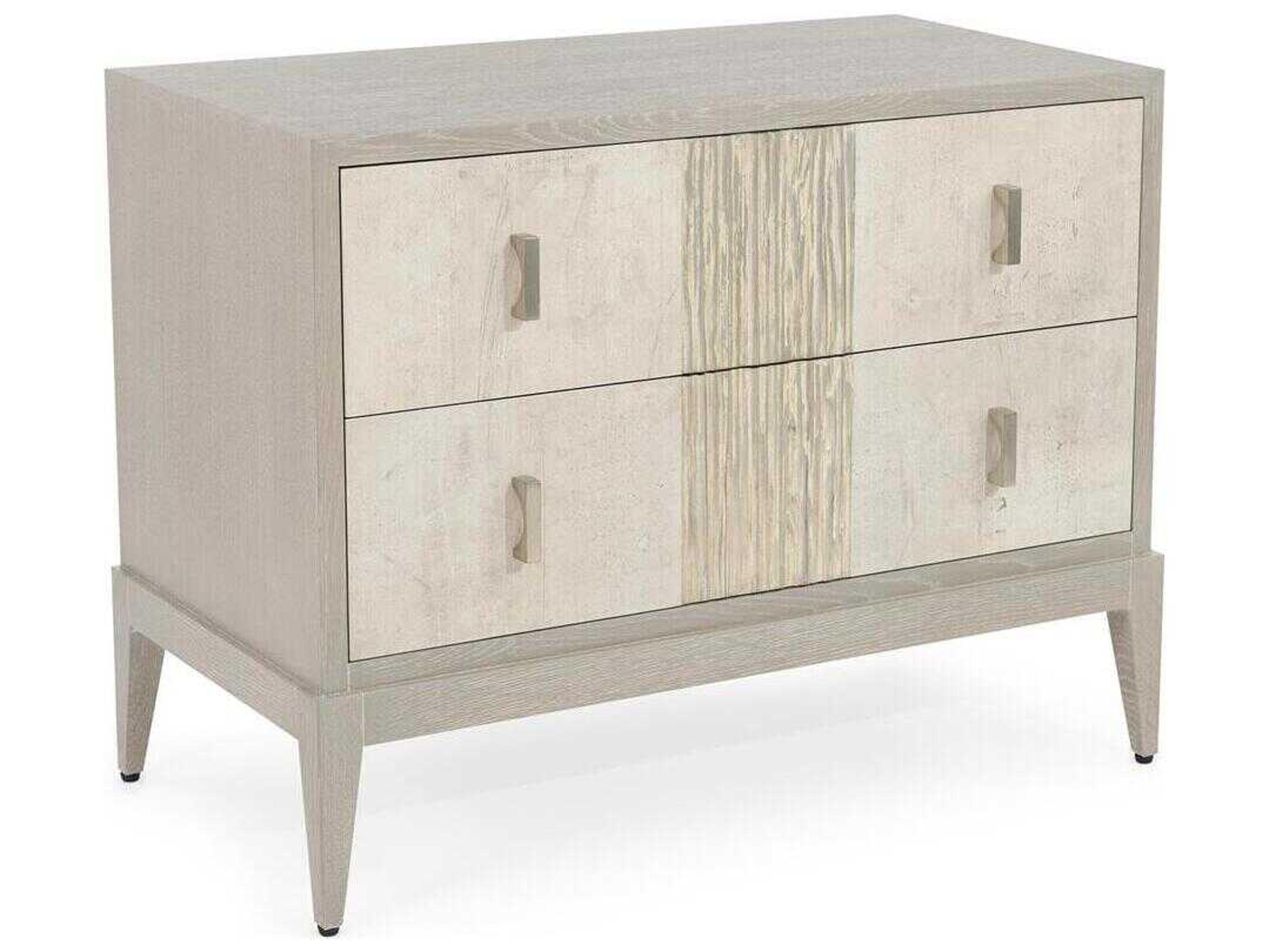 John Richard Mark McDowell Aspis 2-Drawers White Oak Wood Nightstand