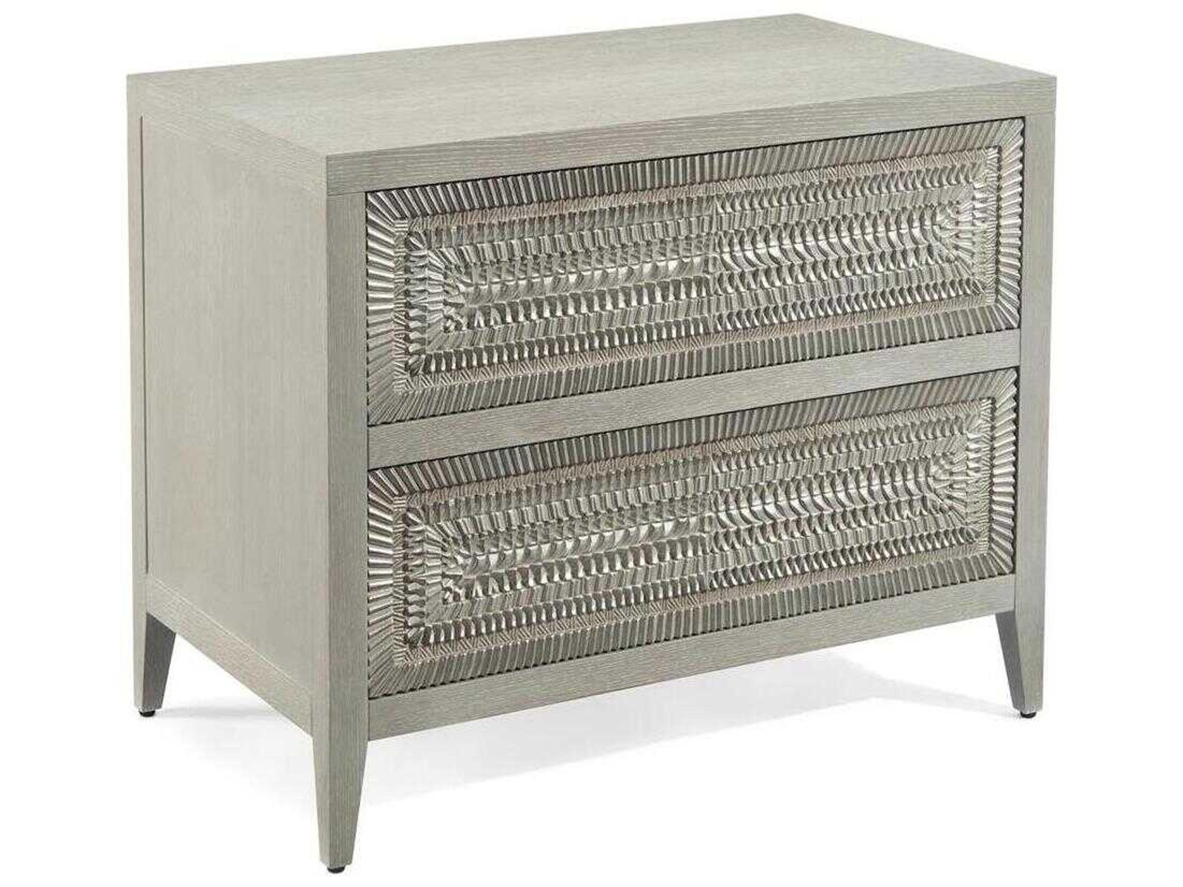 John Richard Cosmos 2-Drawers Gray Nightstand
