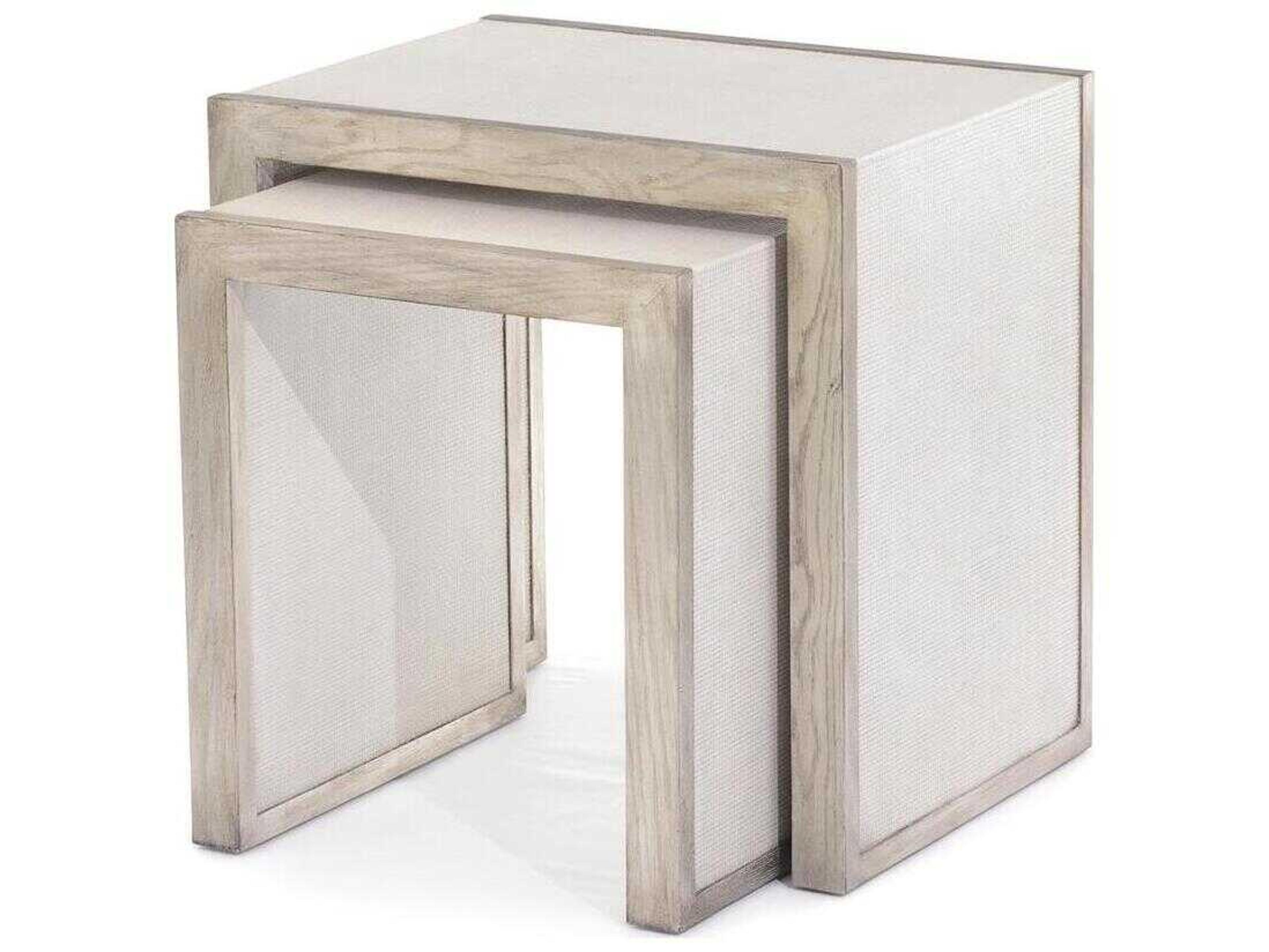 John Richard Mark McDowell Takeley Rectangular Resin Antiqued White End Table