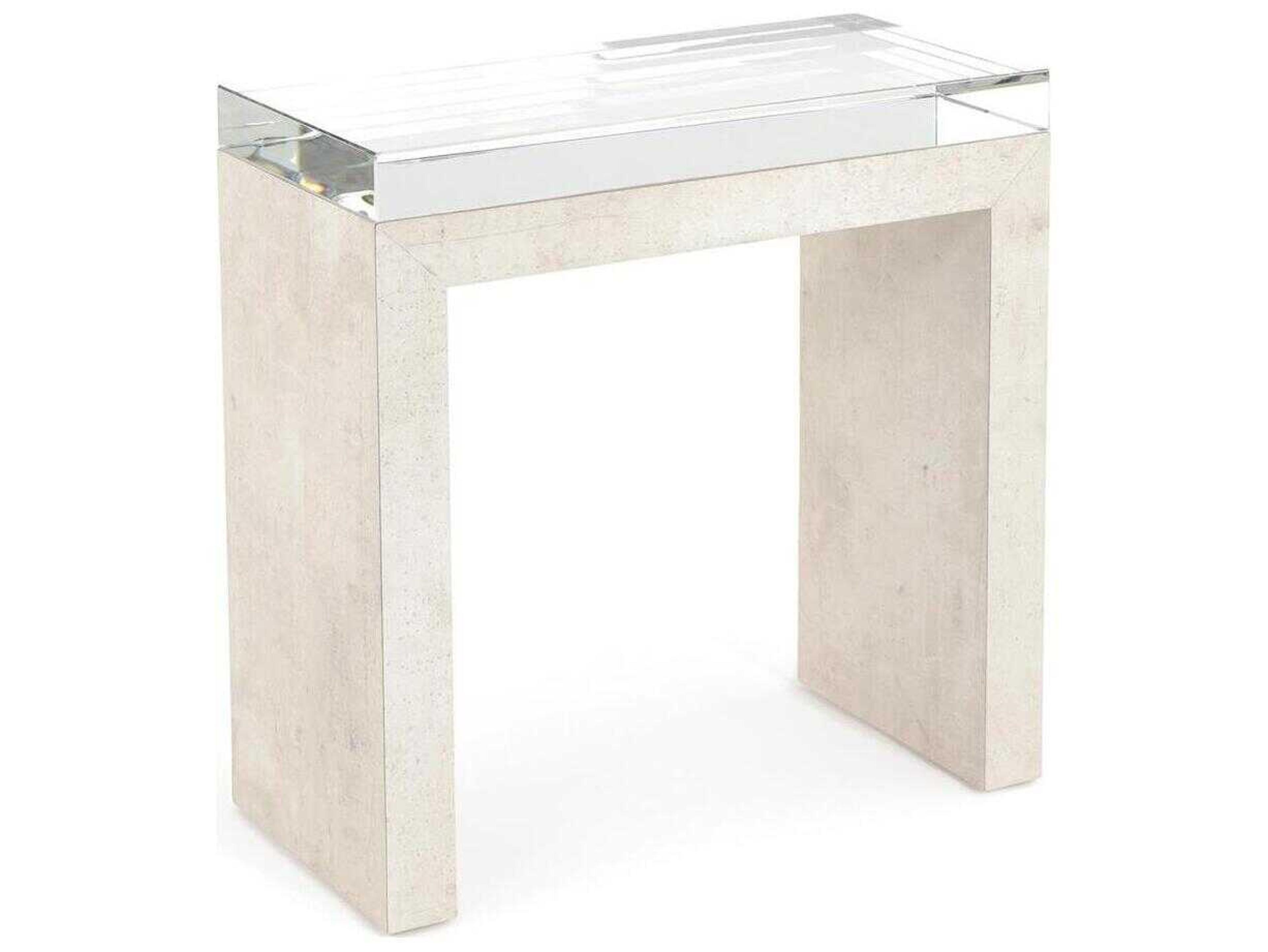 John Richard Mark McDowell Semois Rectangular Glass Tiza Gesso End Table