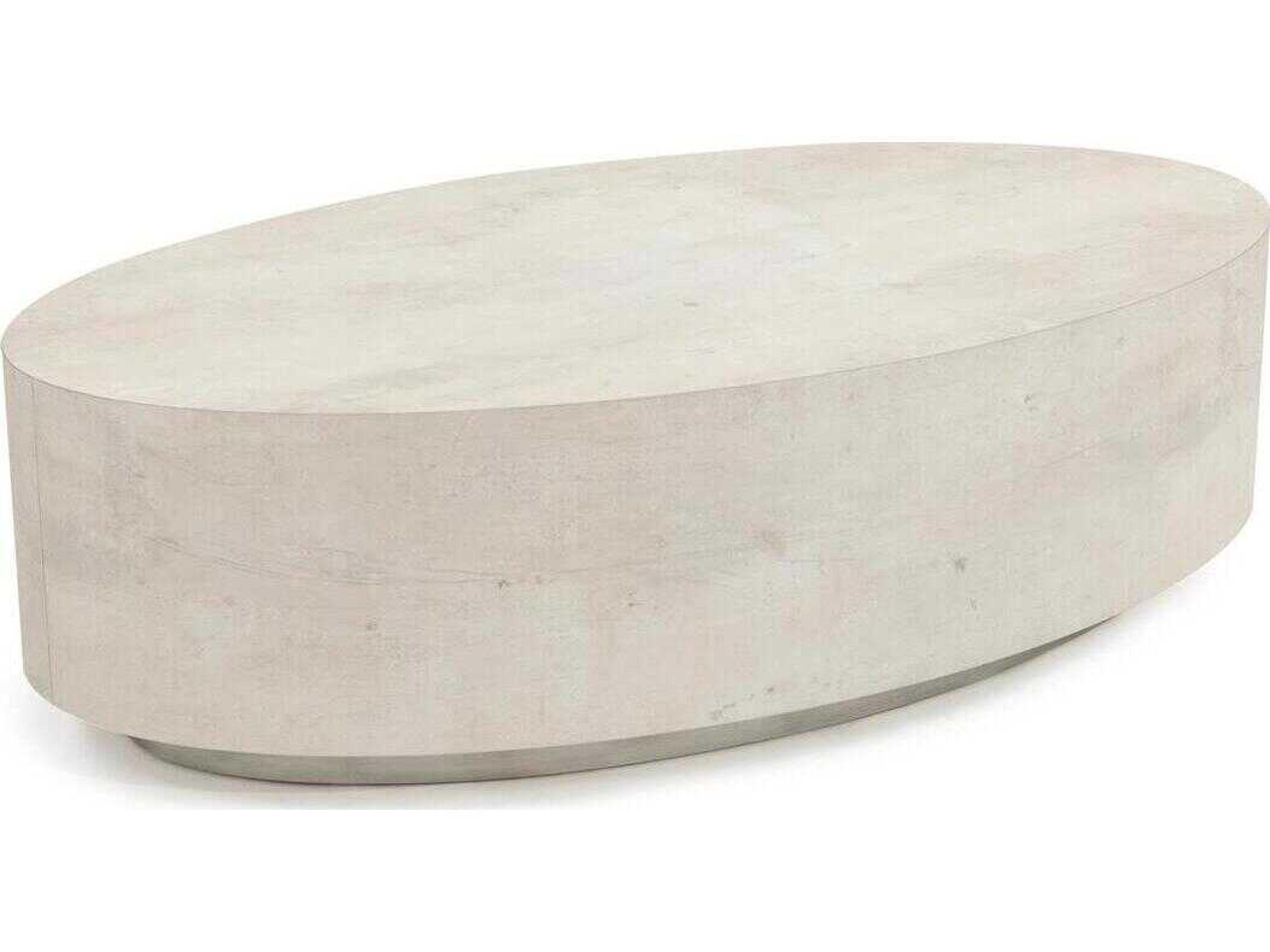 John Richard Loftus Oval Wood Tiza Gesso Coffee Table
