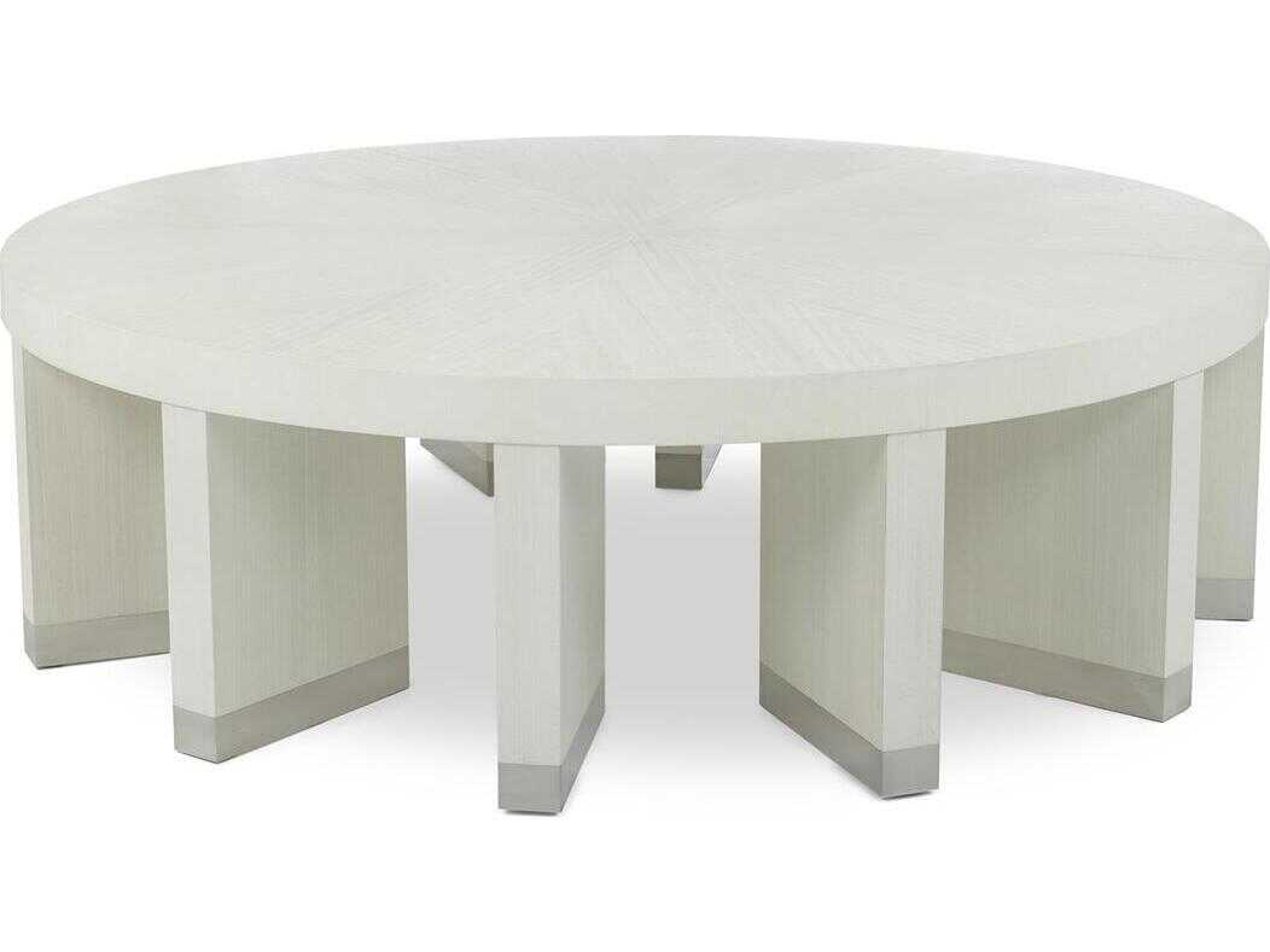 John Richard Revolve Round Wood Terra White Coffee Table