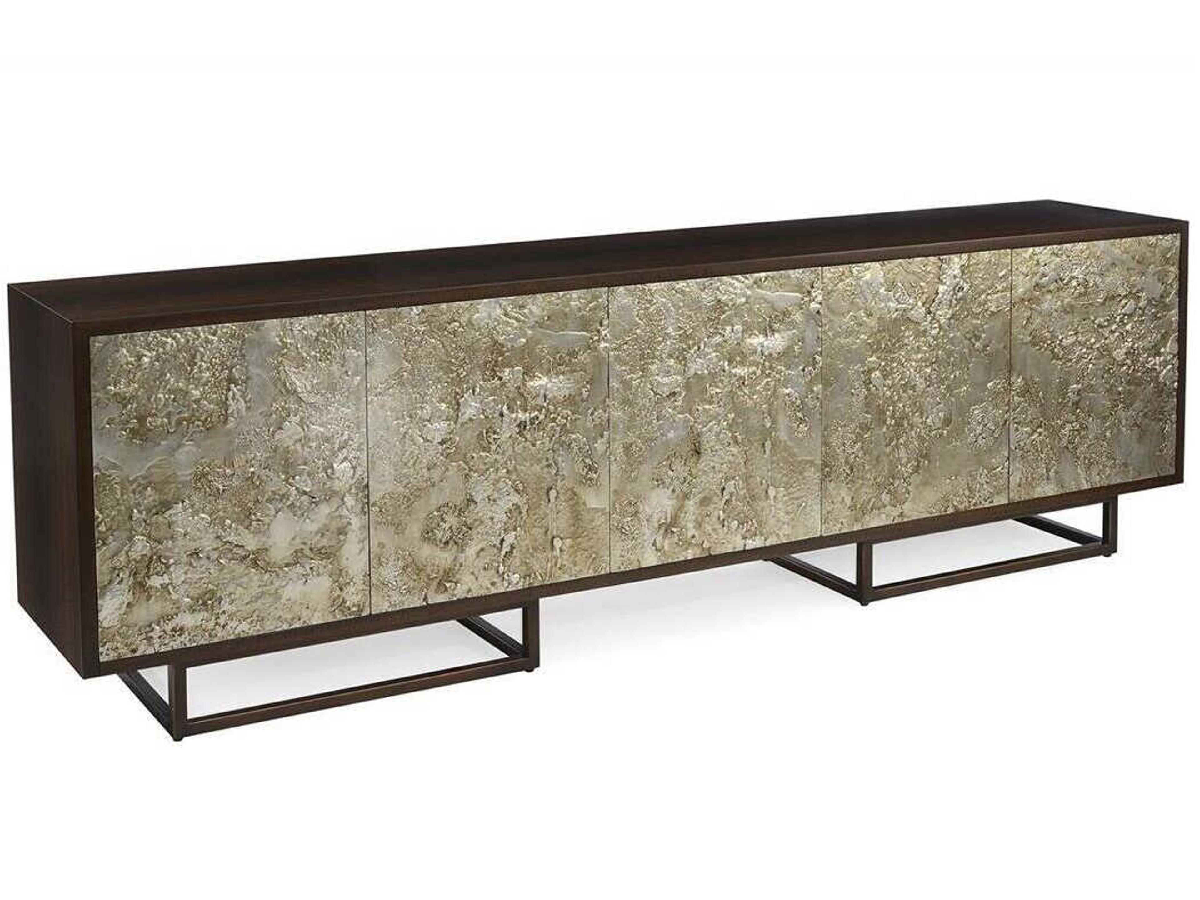 John Richard Mark McDowell Ignea 95" Beech Wood Smoked Molten Silver Sideboard