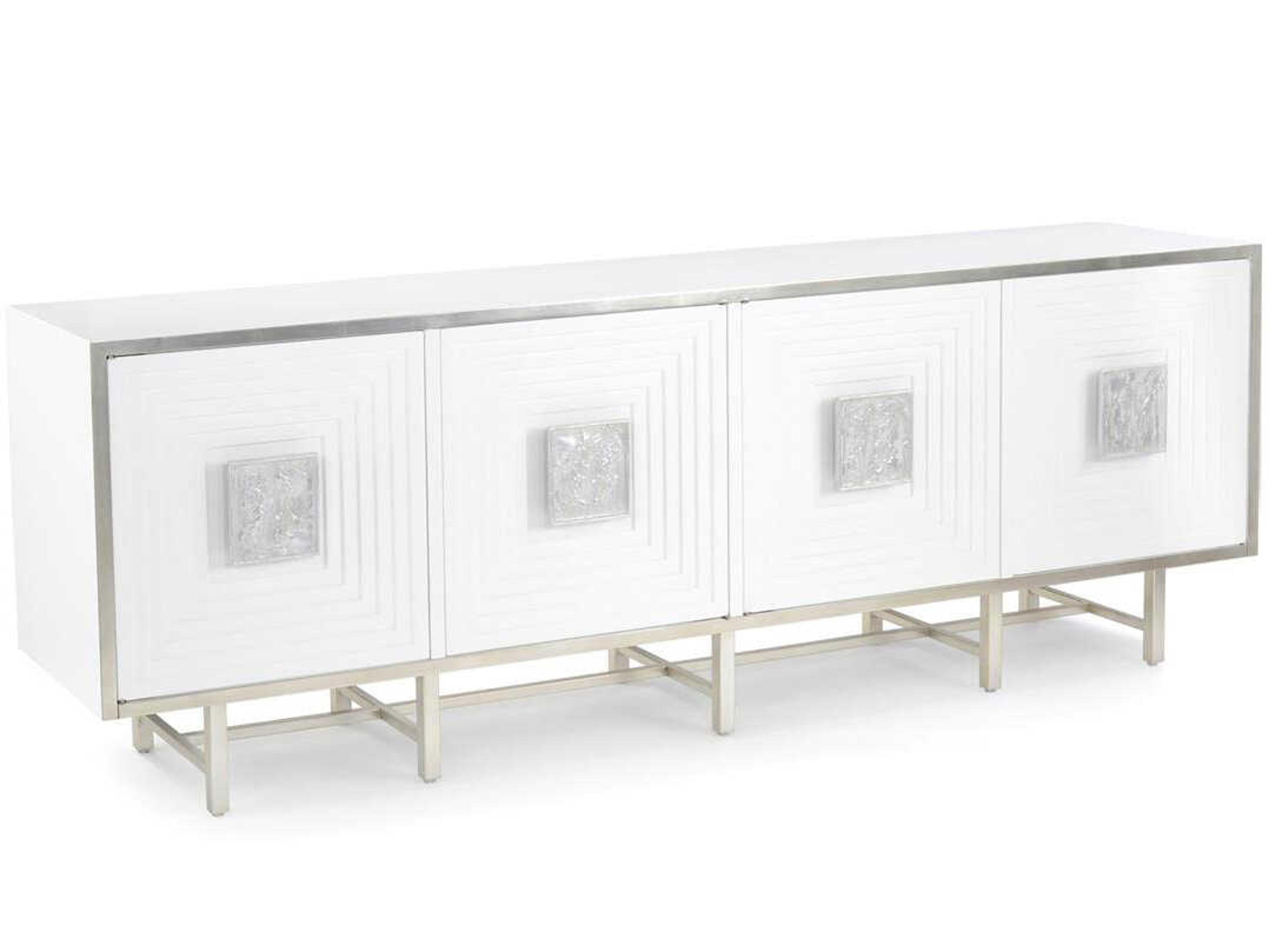 John Richard Mark McDowell Tesino 91" Beech Wood Beluga Pewter Silver Sideboard