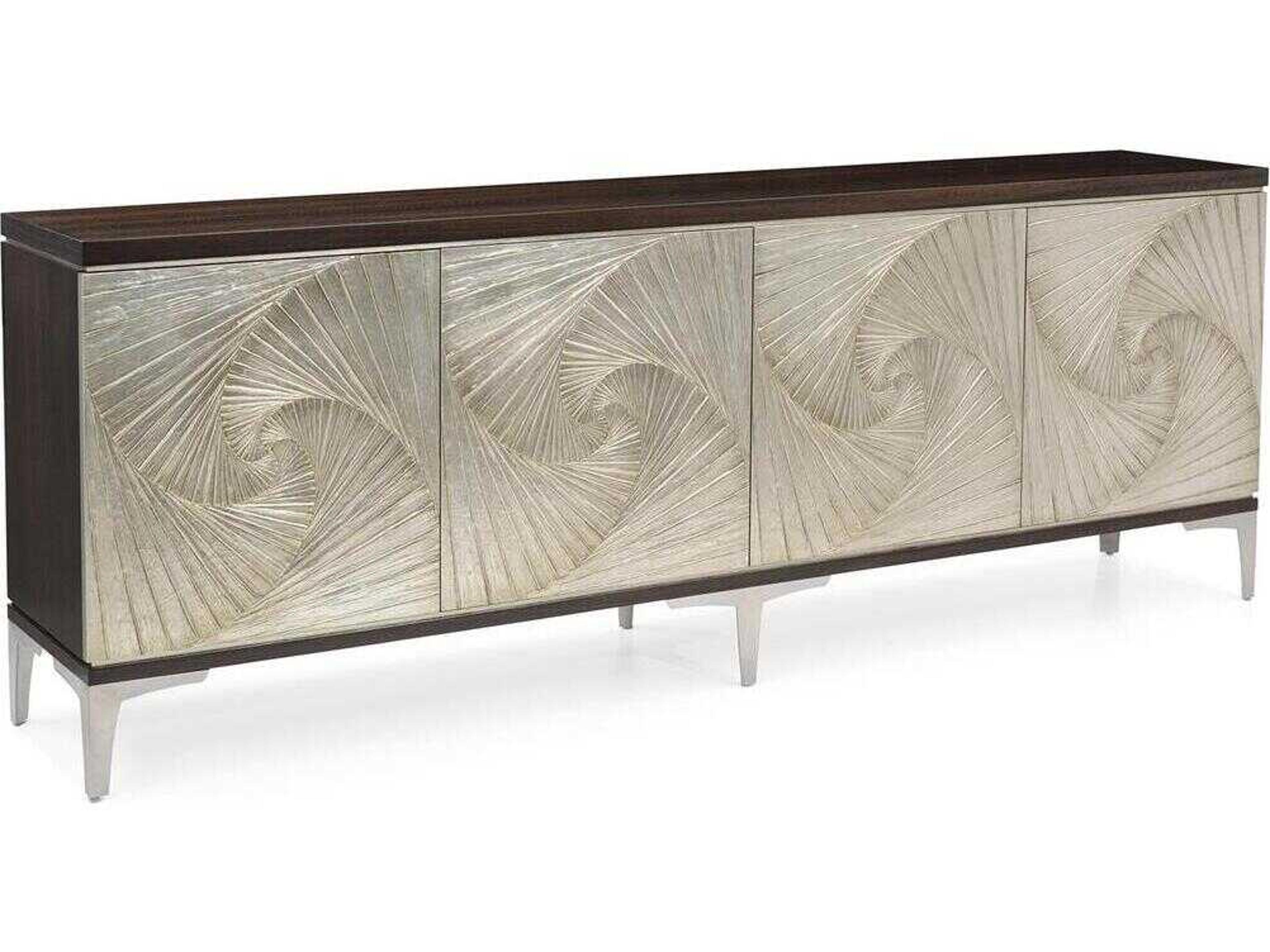 John Richard Mark McDowell Rosedale 94" Beech Wood Smoked Eucalyptus Pewter Silver Sideboard