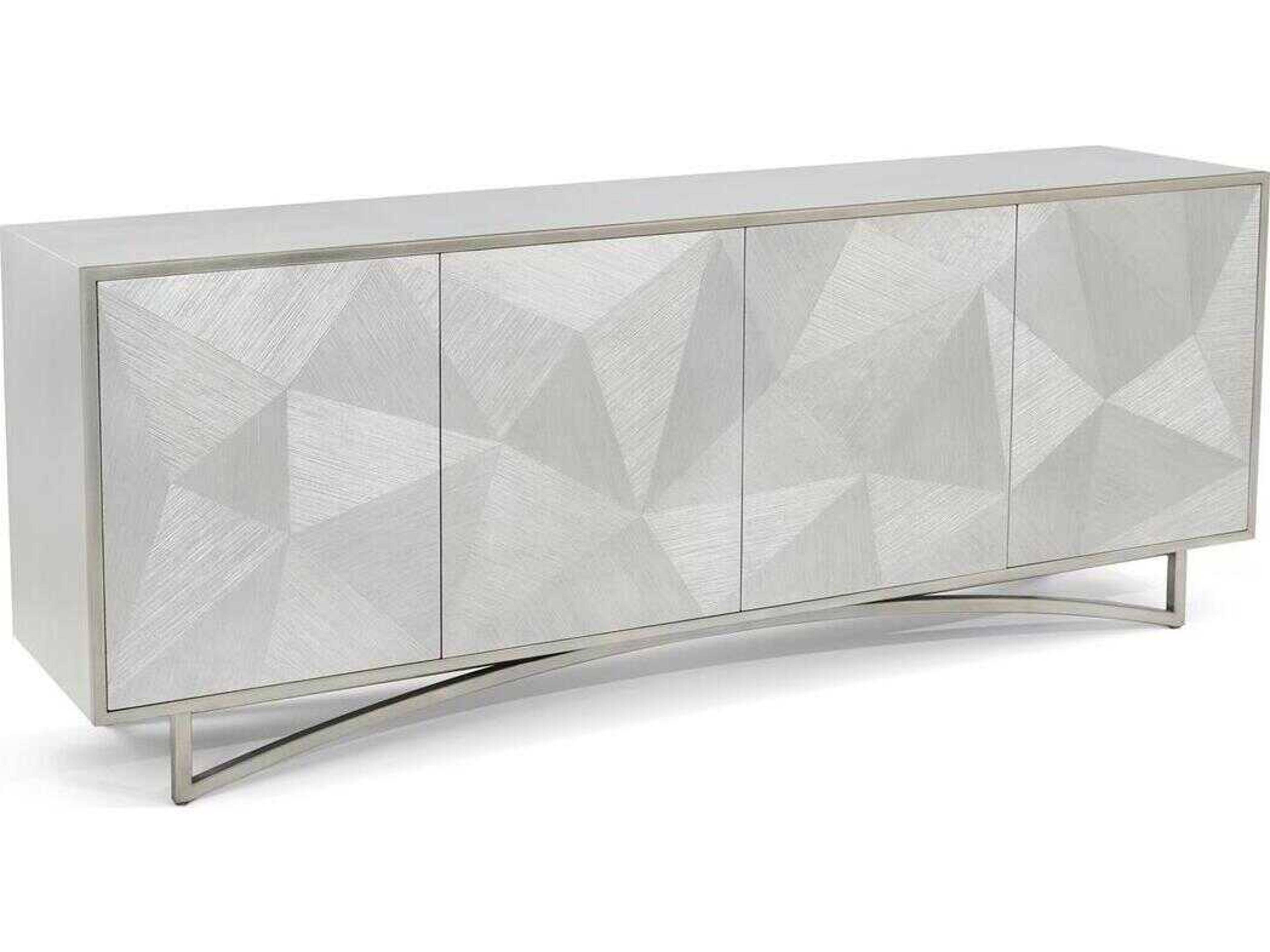 John Richard Mark McDowell Vertex 82" Beech Wood Silver Whitewash Sideboard
