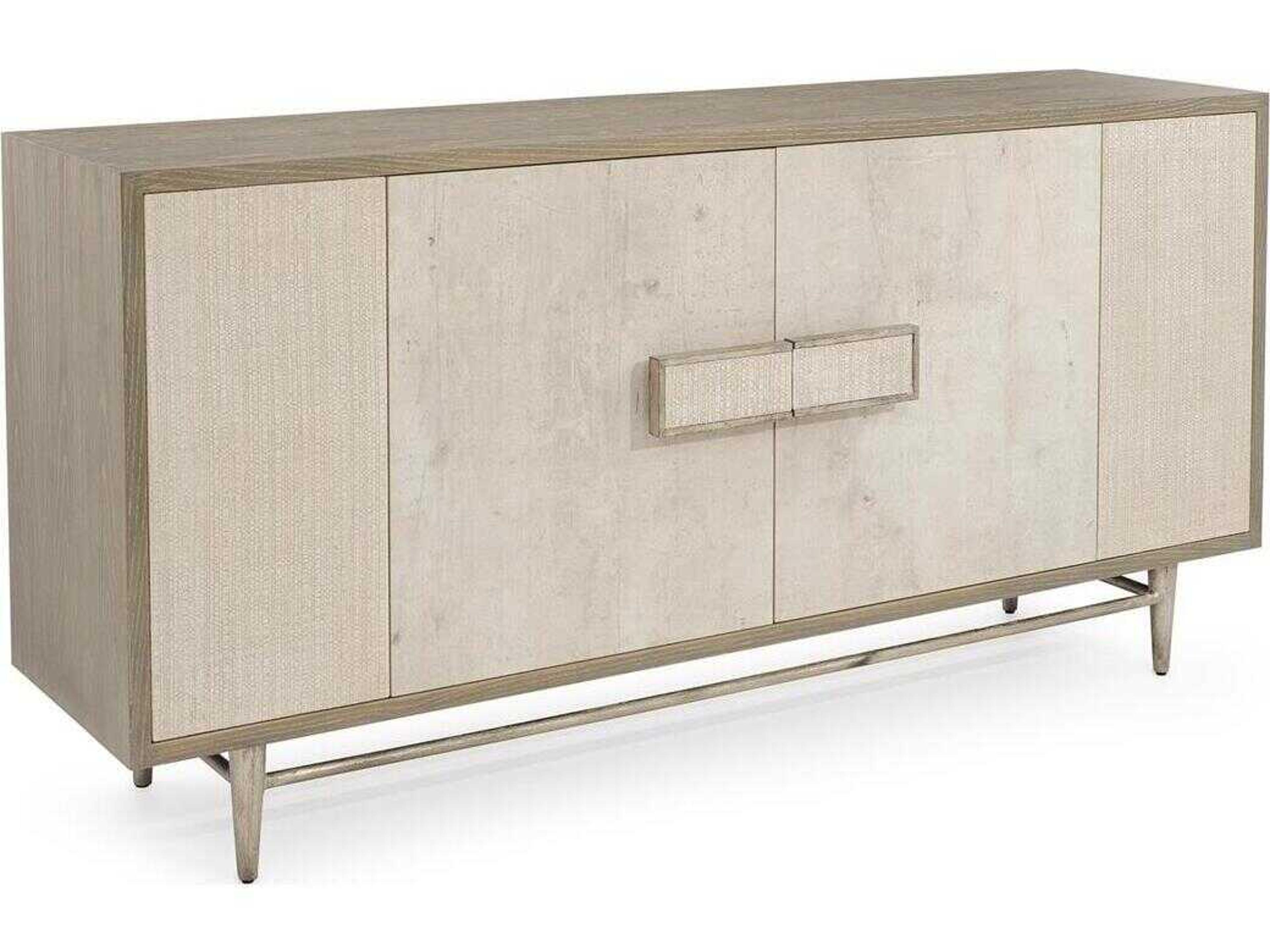 John Richard Mark McDowell Quercus 72" Oak Wood Driftwood Silver White Sideboard