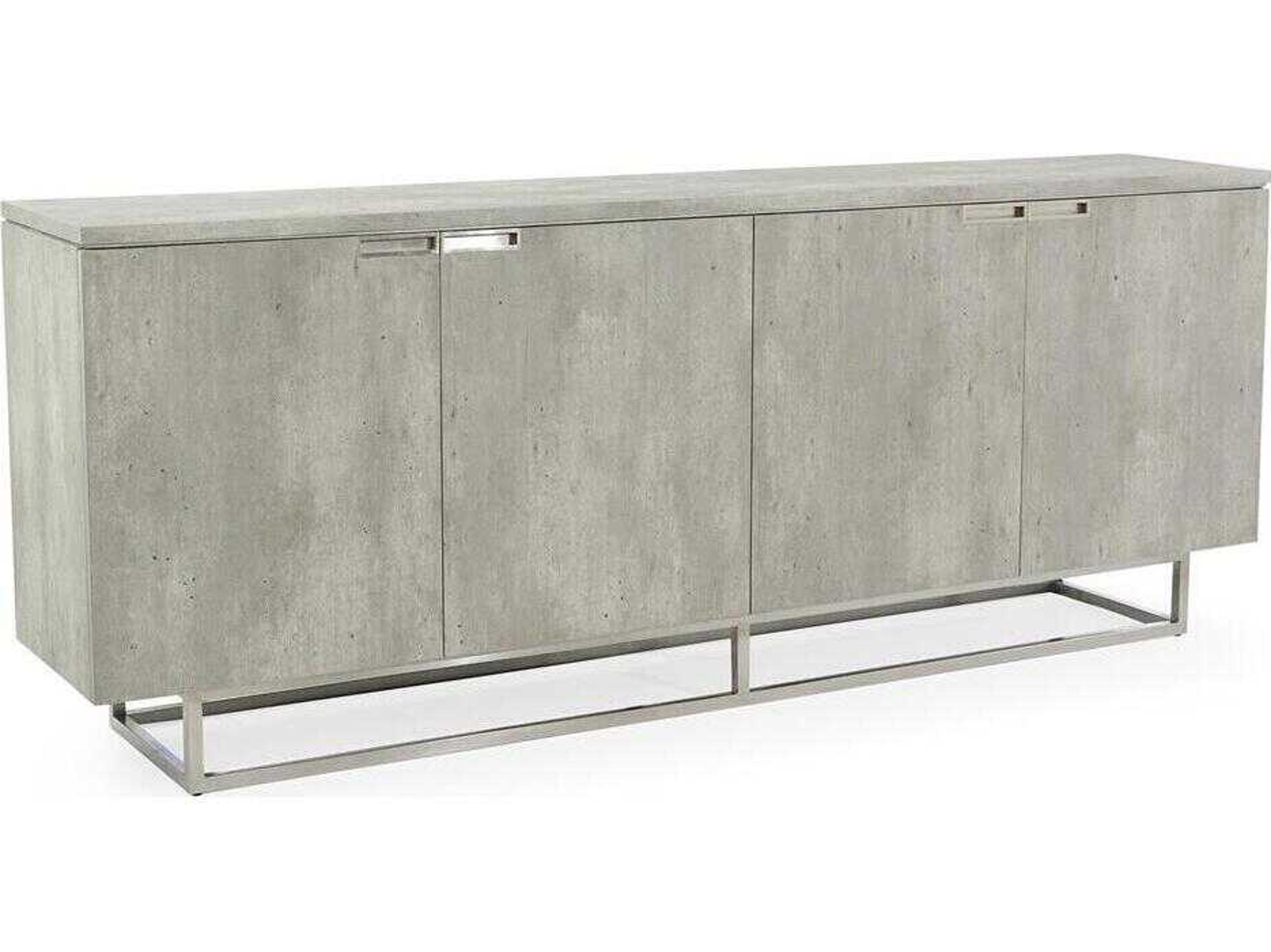 John Richard Mark McDowell Silvio Piazza 94" Washed Gray Credenza Sideboard
