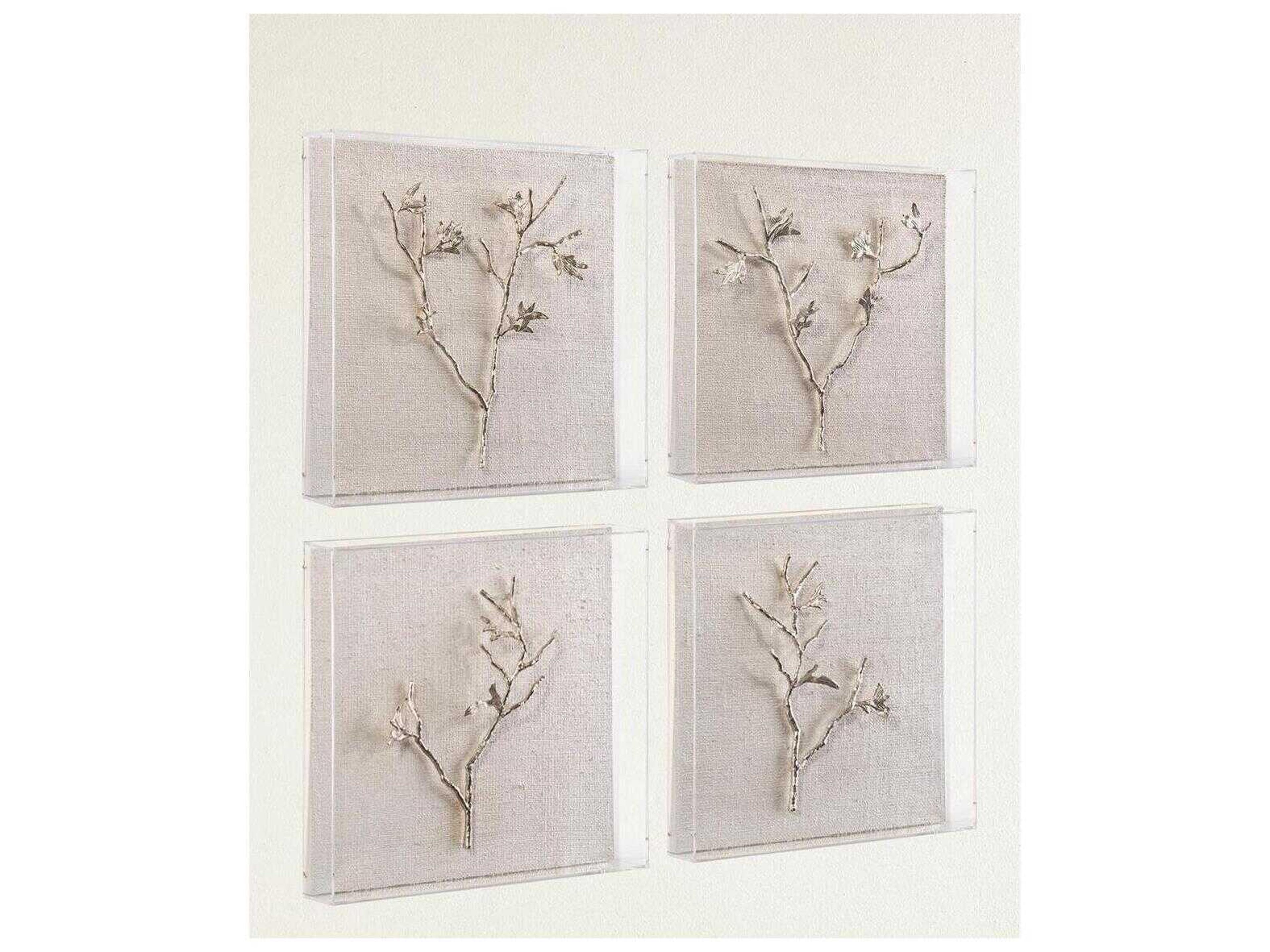 John Richard Silver Branches-I-IV Shadow Box