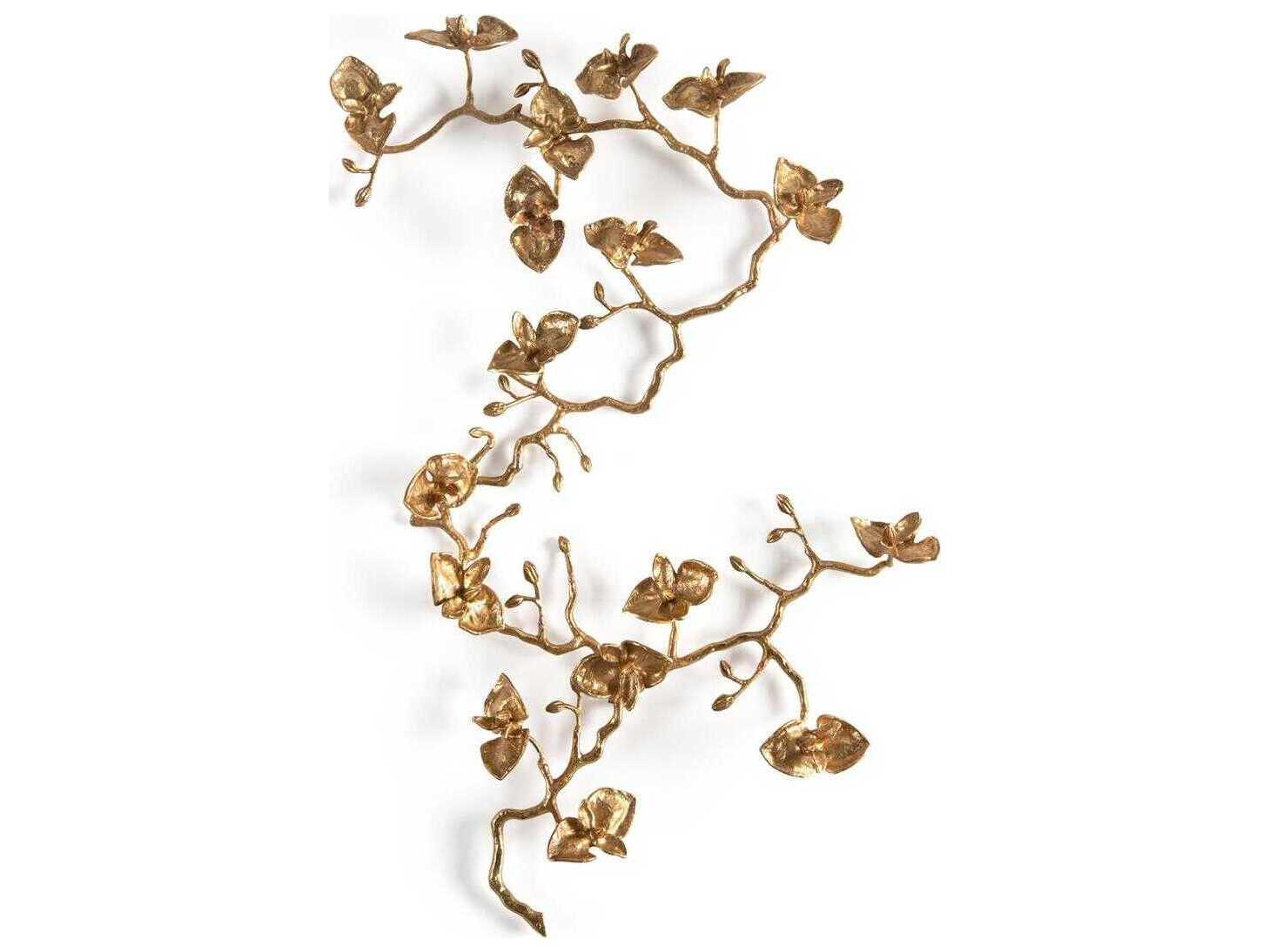 John Richard Katherine Cole's Brass Orchid Wall Sculpture-II