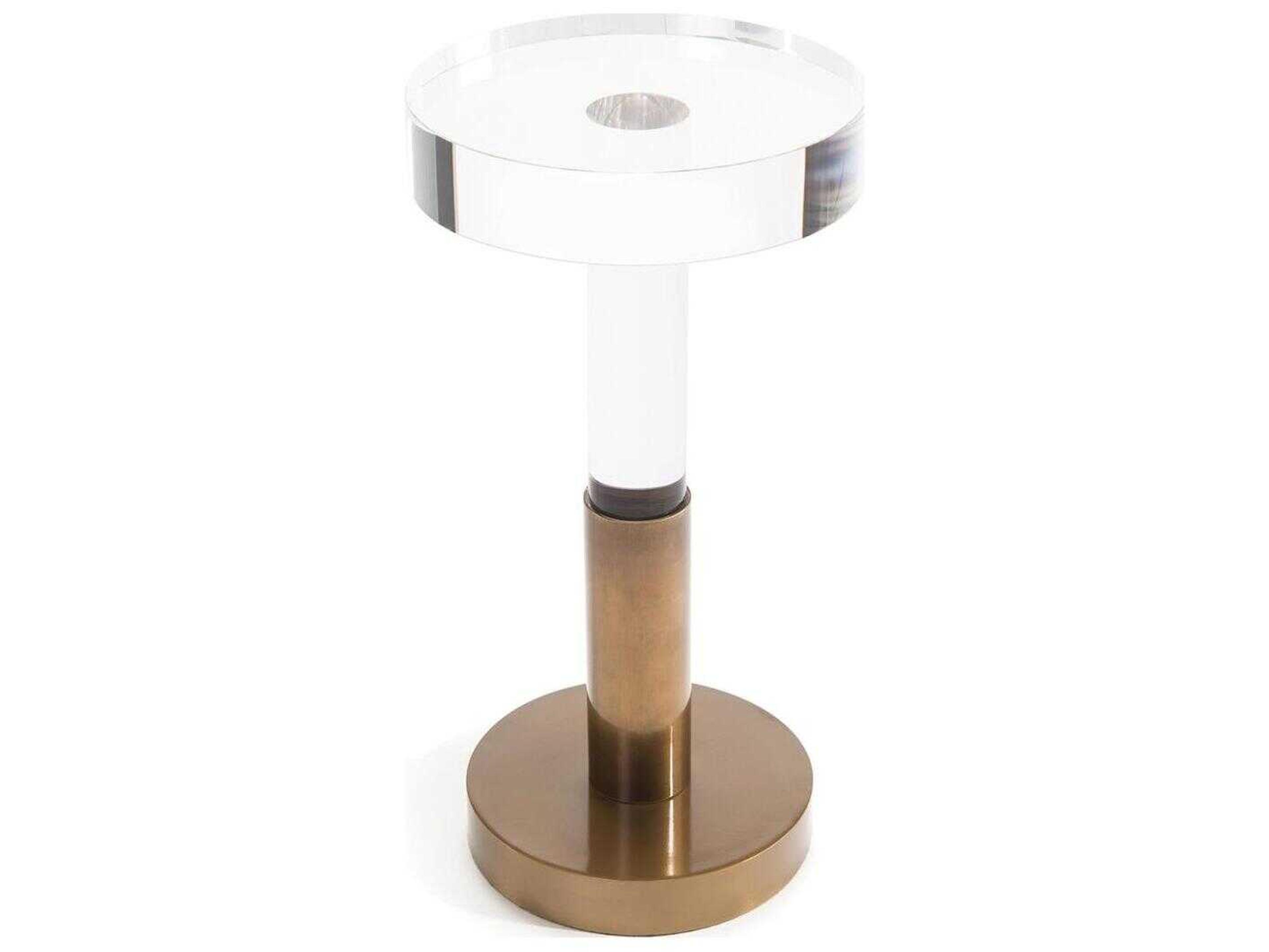 John Richard Round Glass End Table