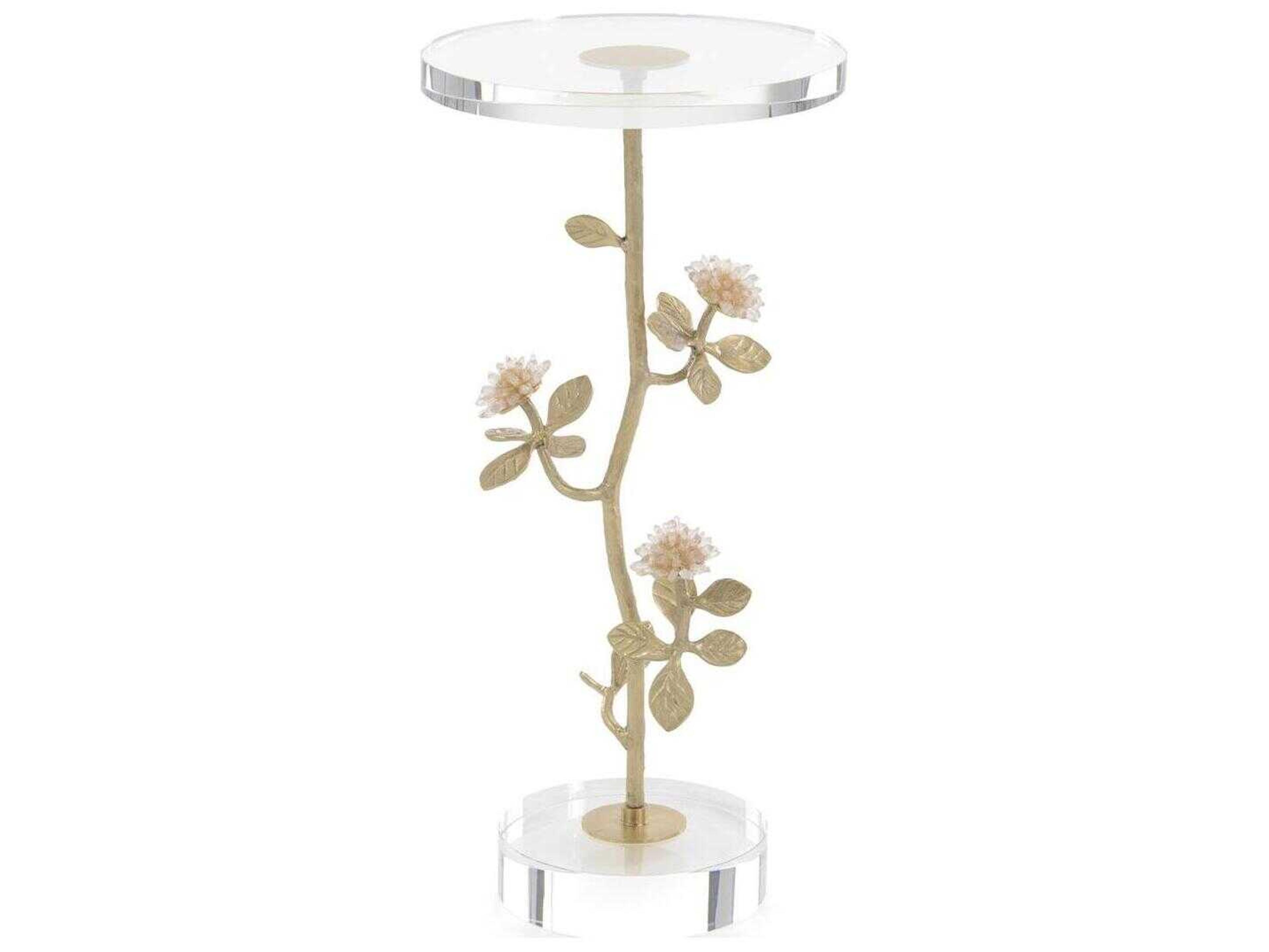 John Richard Mark McDowell Round Gold White End Table