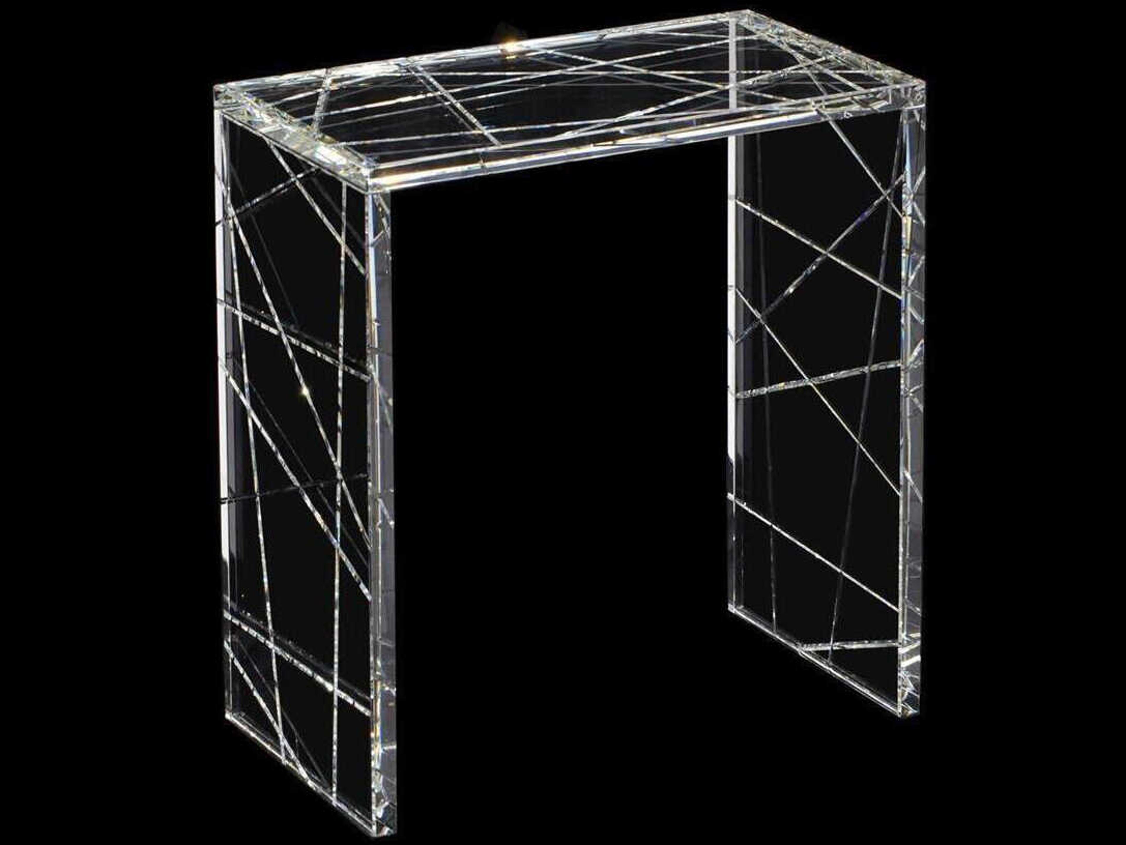 John Richard Mark McDowell Crystal Rectangular Glass Clear End Table