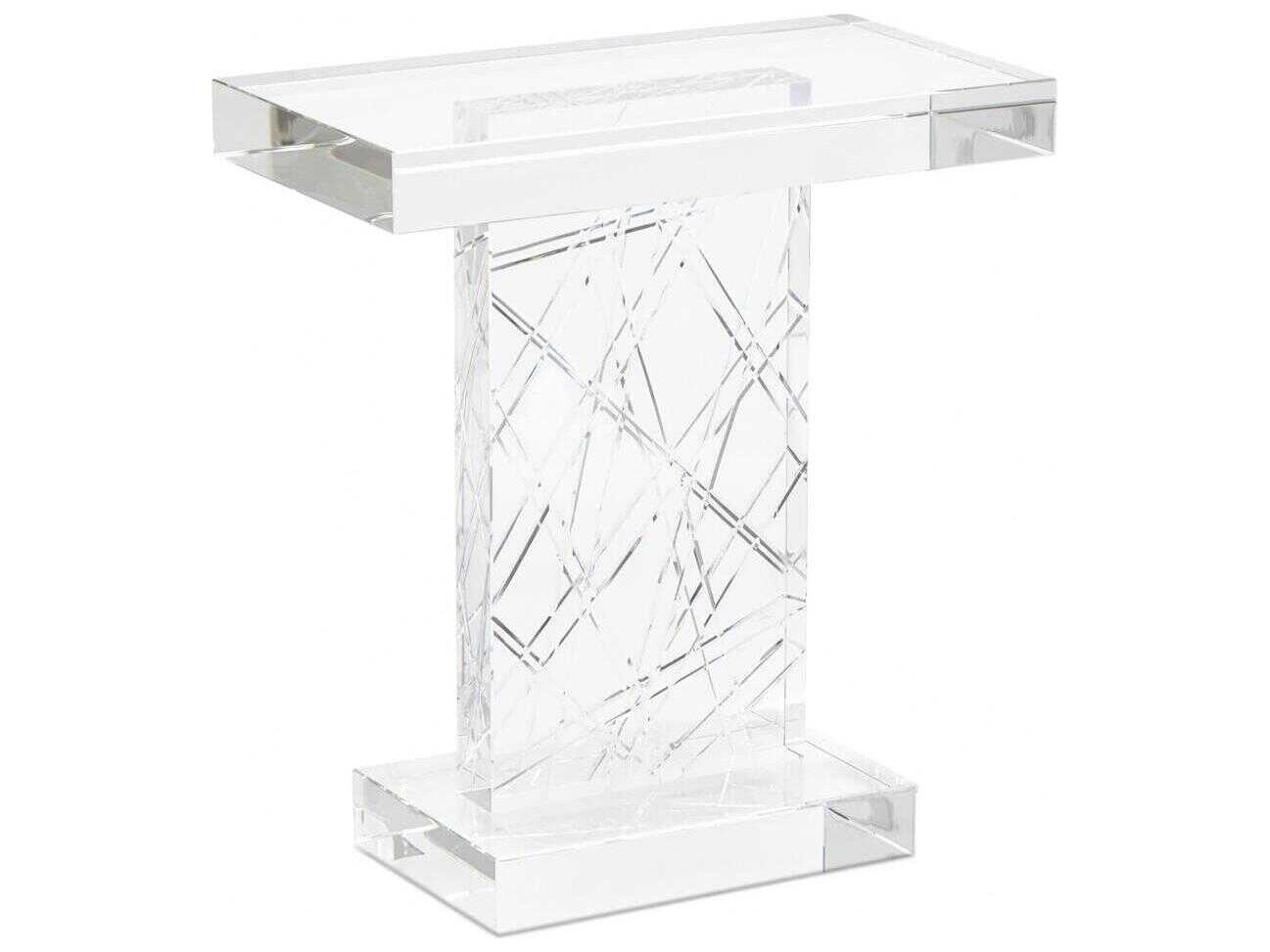 John Richard Mark McDowell Rectangular Glass Clear End Table