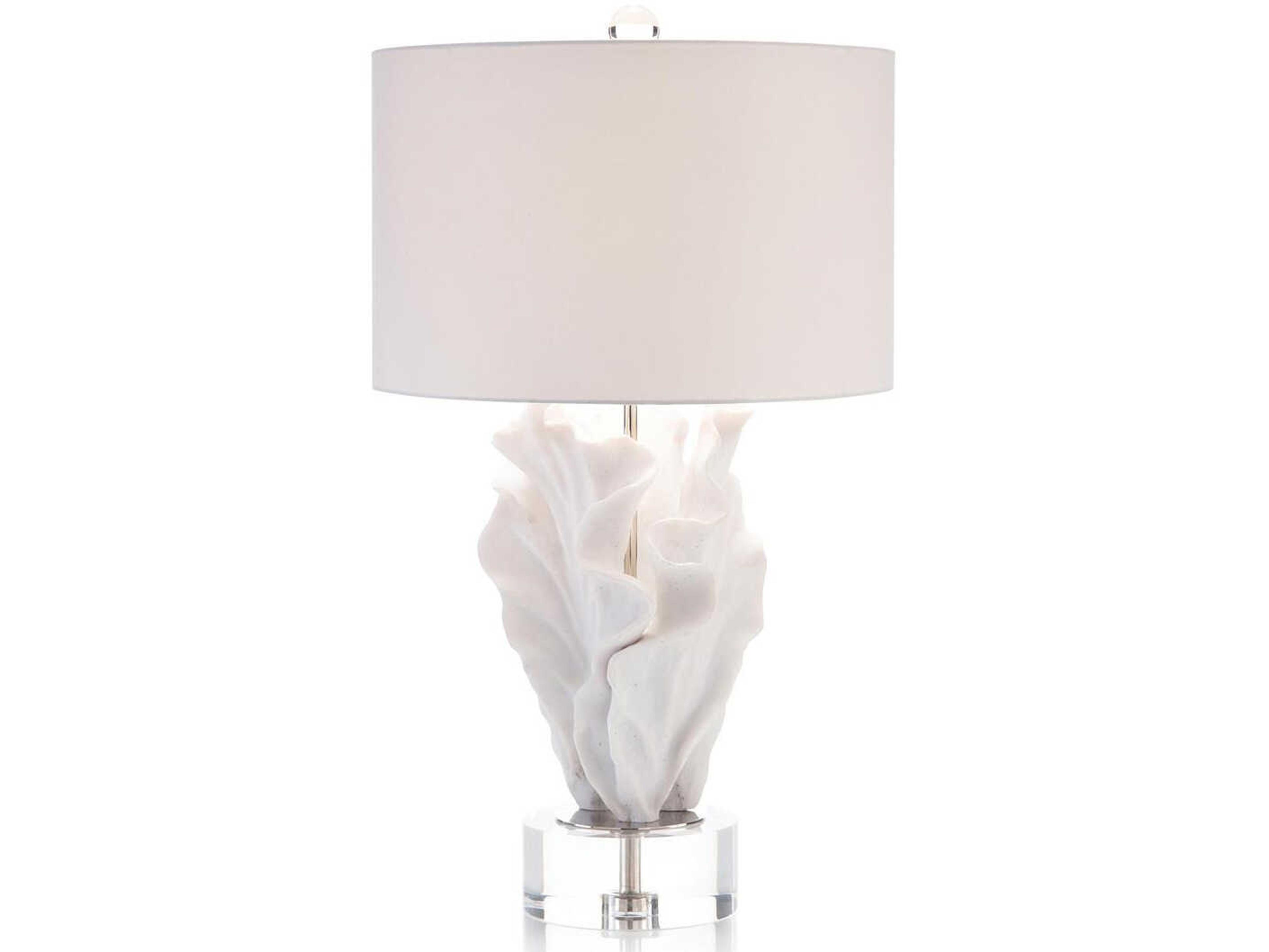 John Richard Mark McDowell Cast Coral White Cotton Outside Silk Inside Buffet Lamp