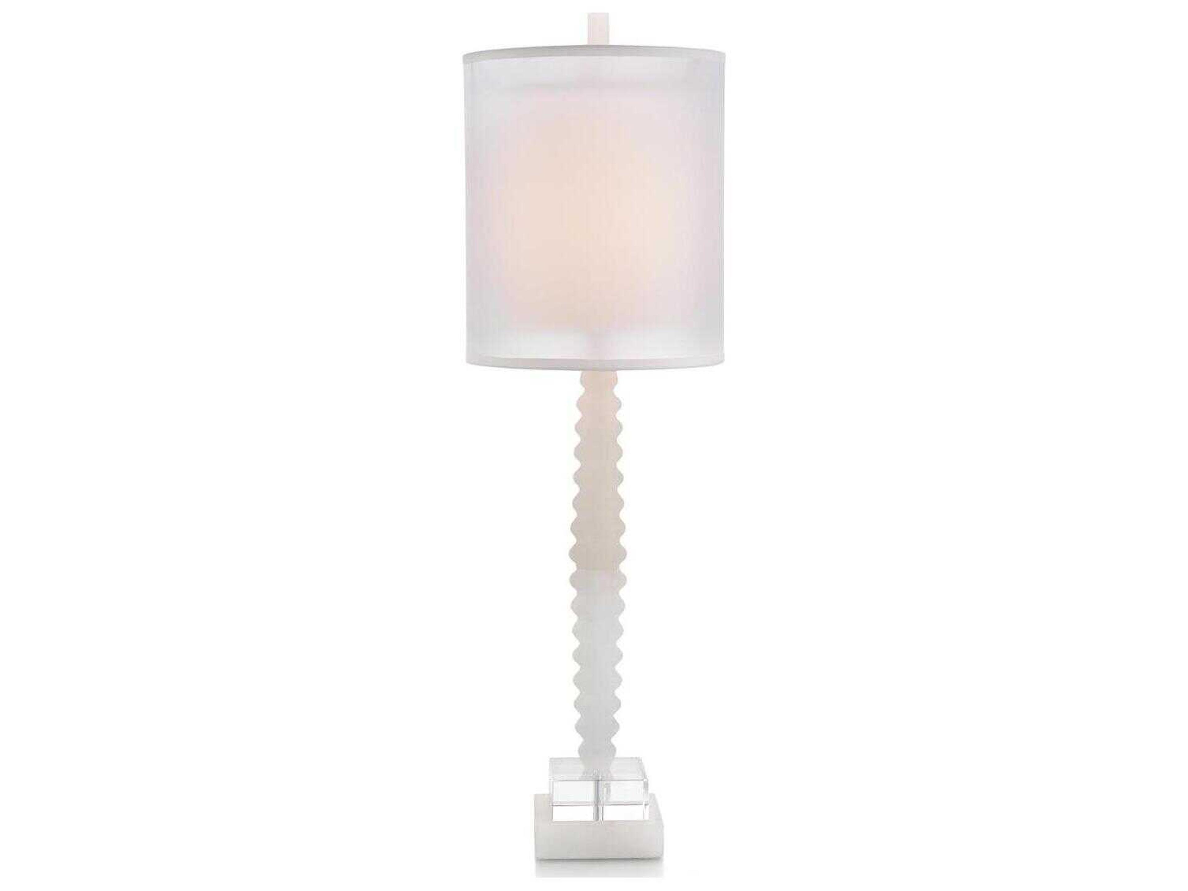 John Richard Margaret Fisher Rippled White Buffet Lamp