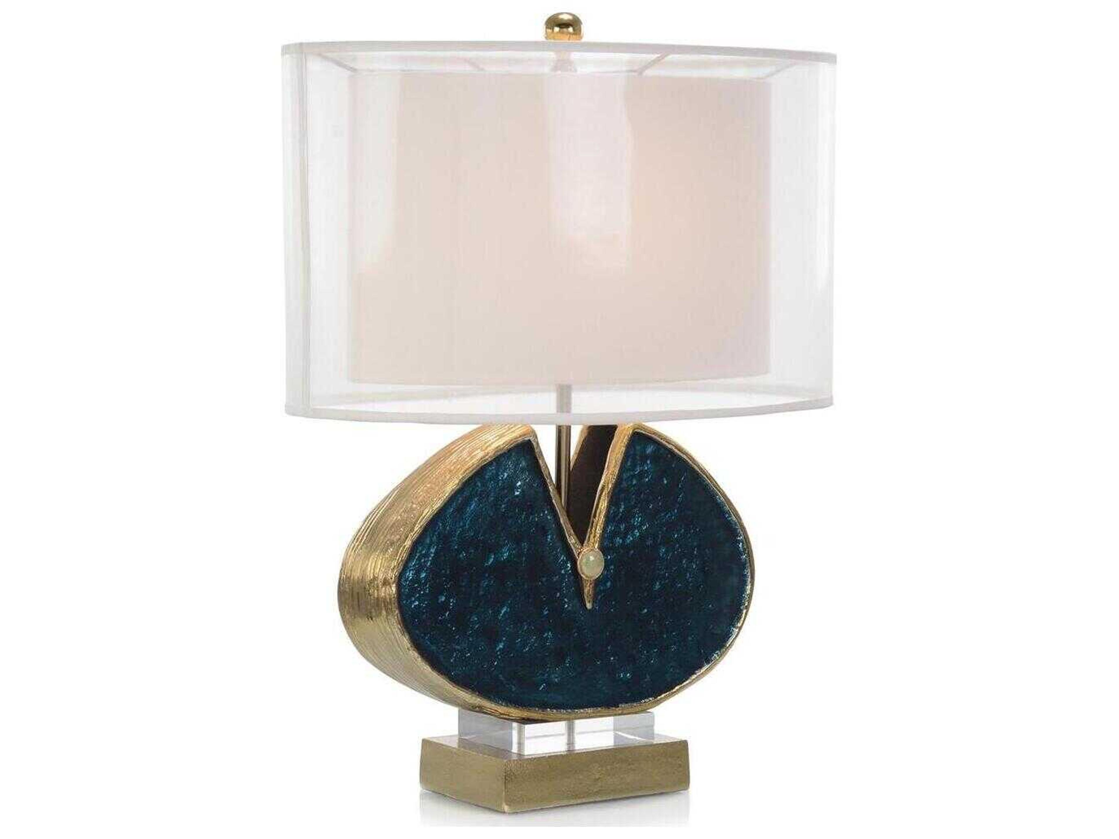 John Richard Margaret Fisher Antique Gold Blue Buffet Lamp