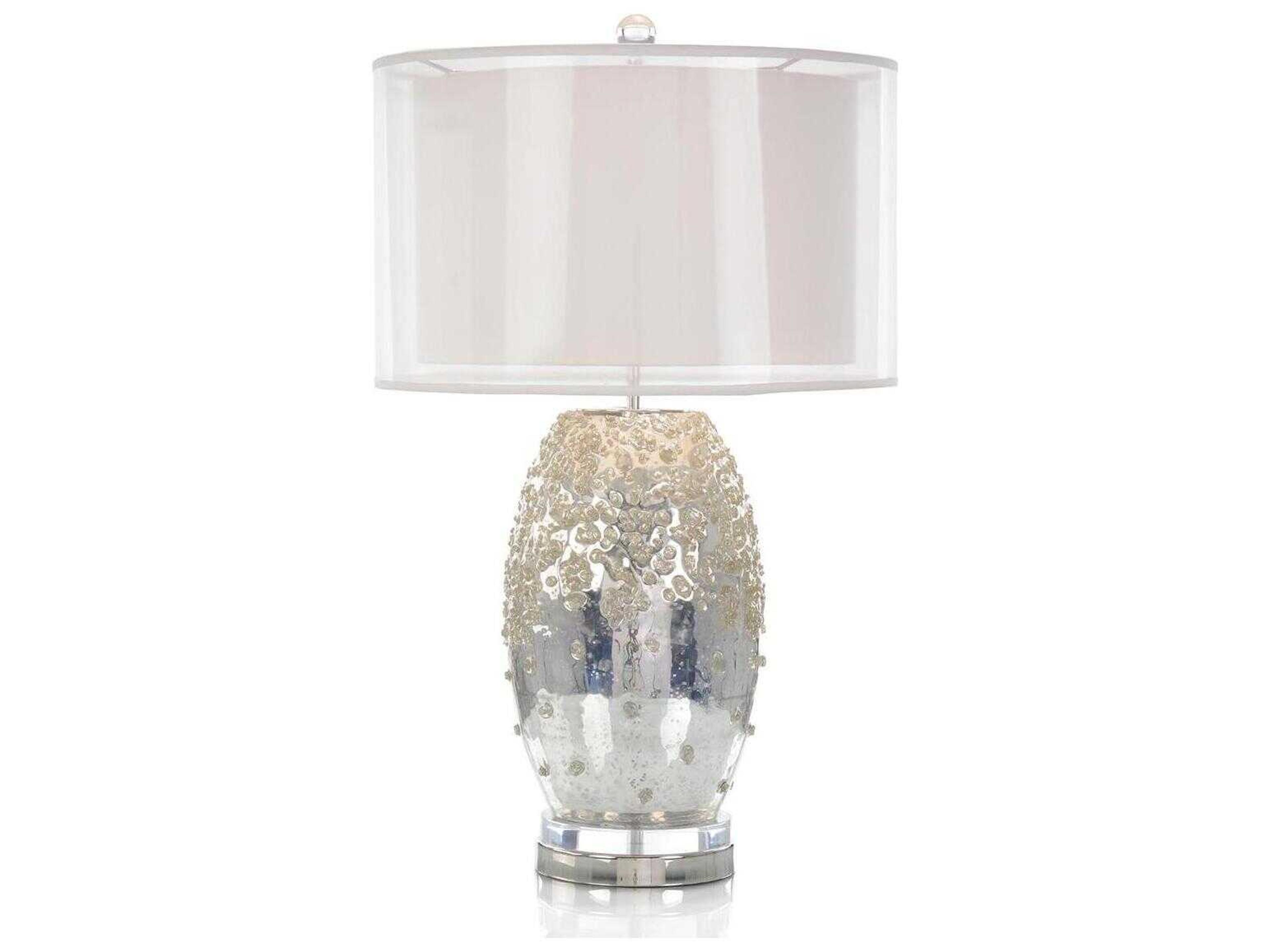 John Richard Margaret Fisher Gleaming Silver Glass Buffet Lamp