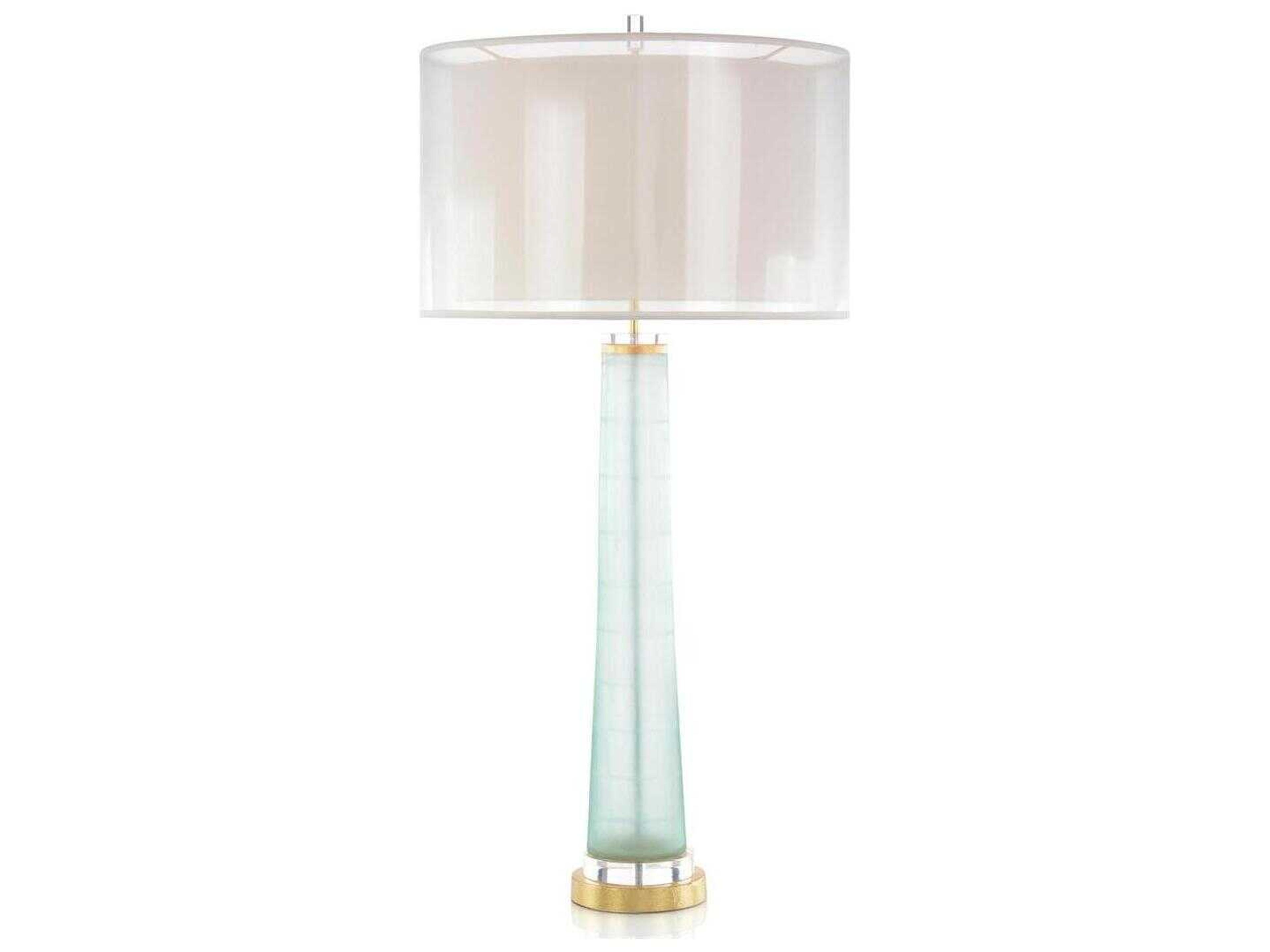 John Richard Margaret Fisher Pale Aqua Blue Glass Buffet Lamp