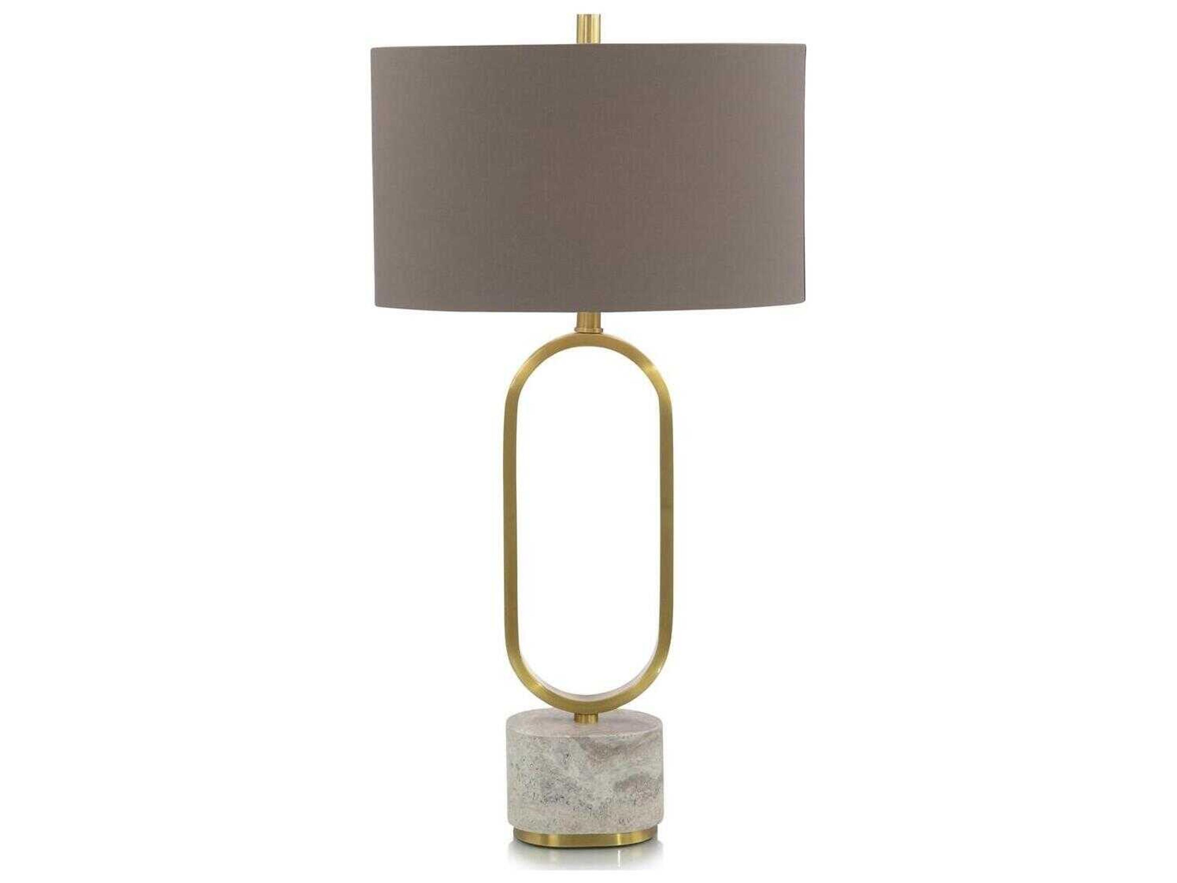 John Richard Margaret Fisher Loop Gold Brown Silk Outside White Inside Buffet Lamp