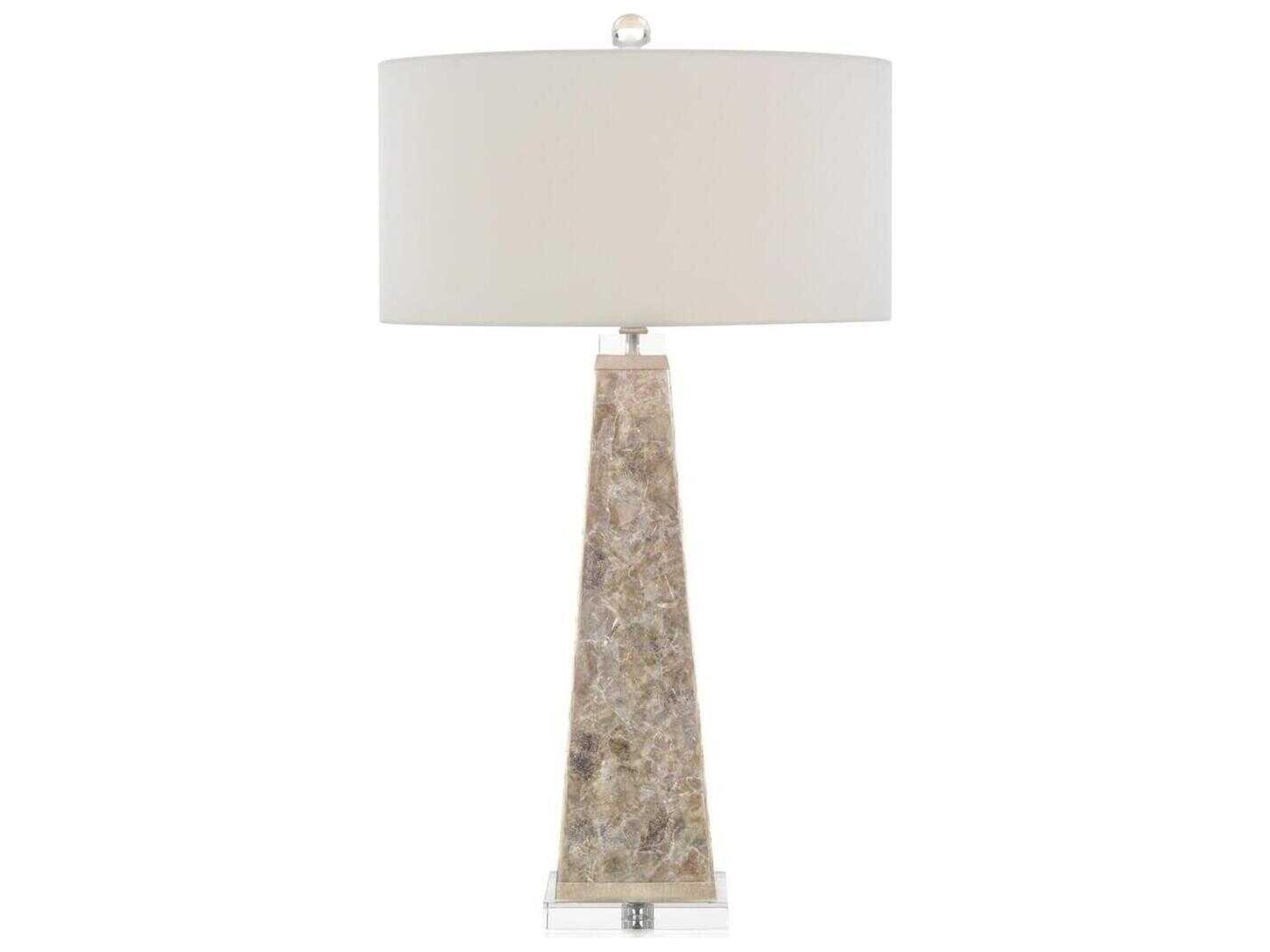 John Richard Margaret Fisher Grey Mica White Linen Buffet Lamp