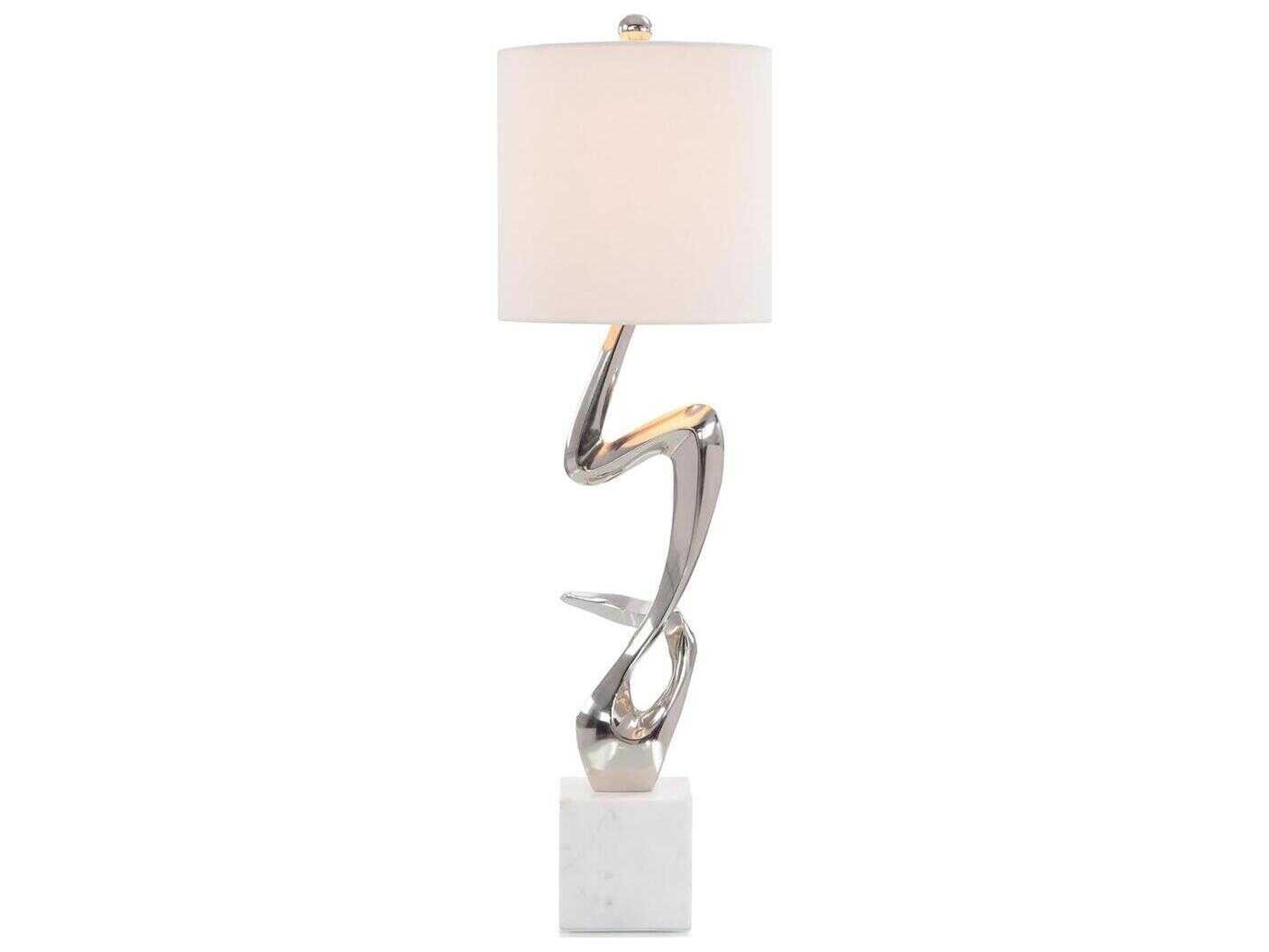 John Richard Mark McDowell Sculpted Polished Nickel Buffet Lamp