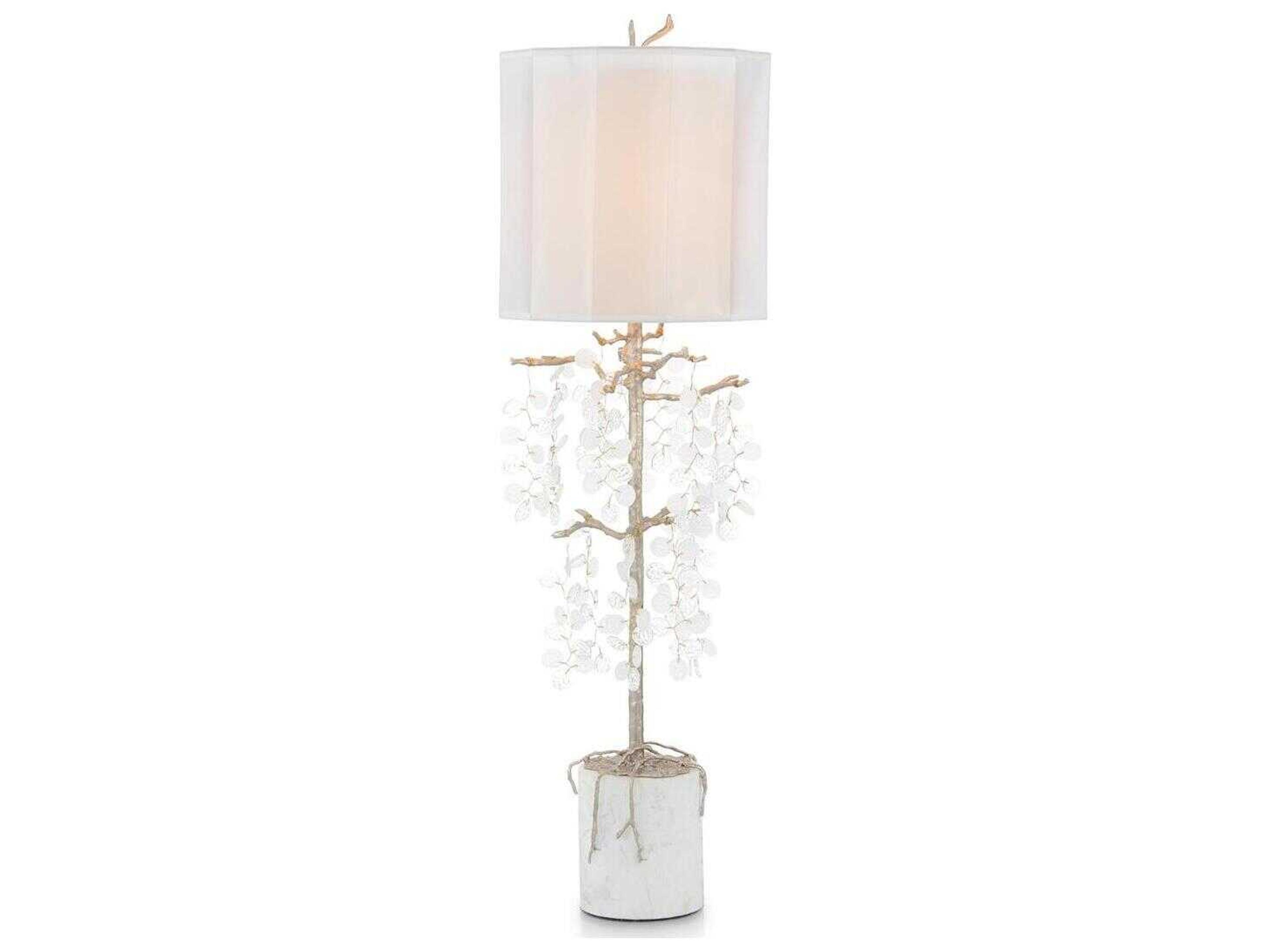 John Richard Shiro-Noda Antique Silver Crystal Buffet Lamp