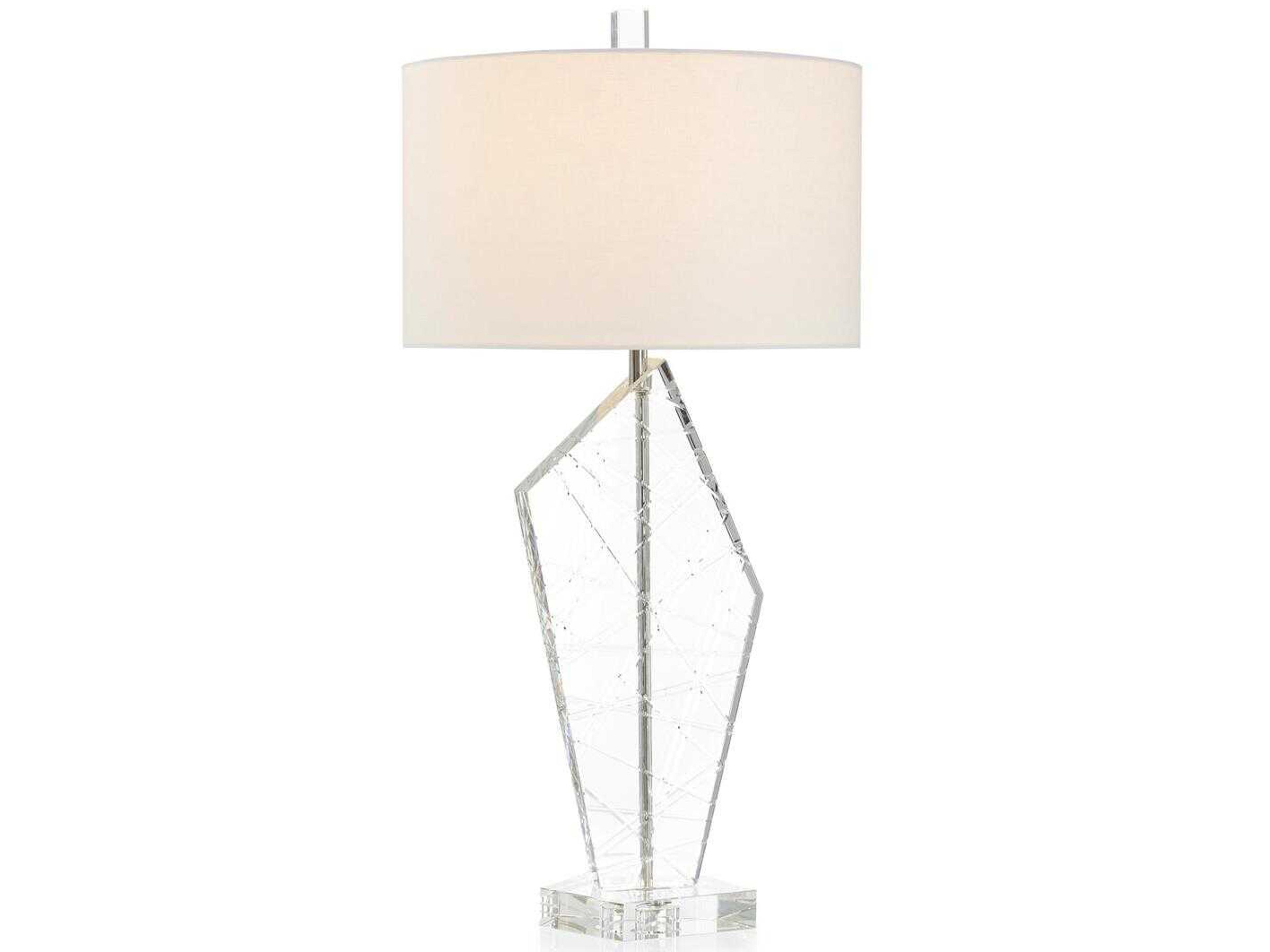 John Richard Mark McDowell Monolith Polished Nickel Crystal Buffet Lamp
