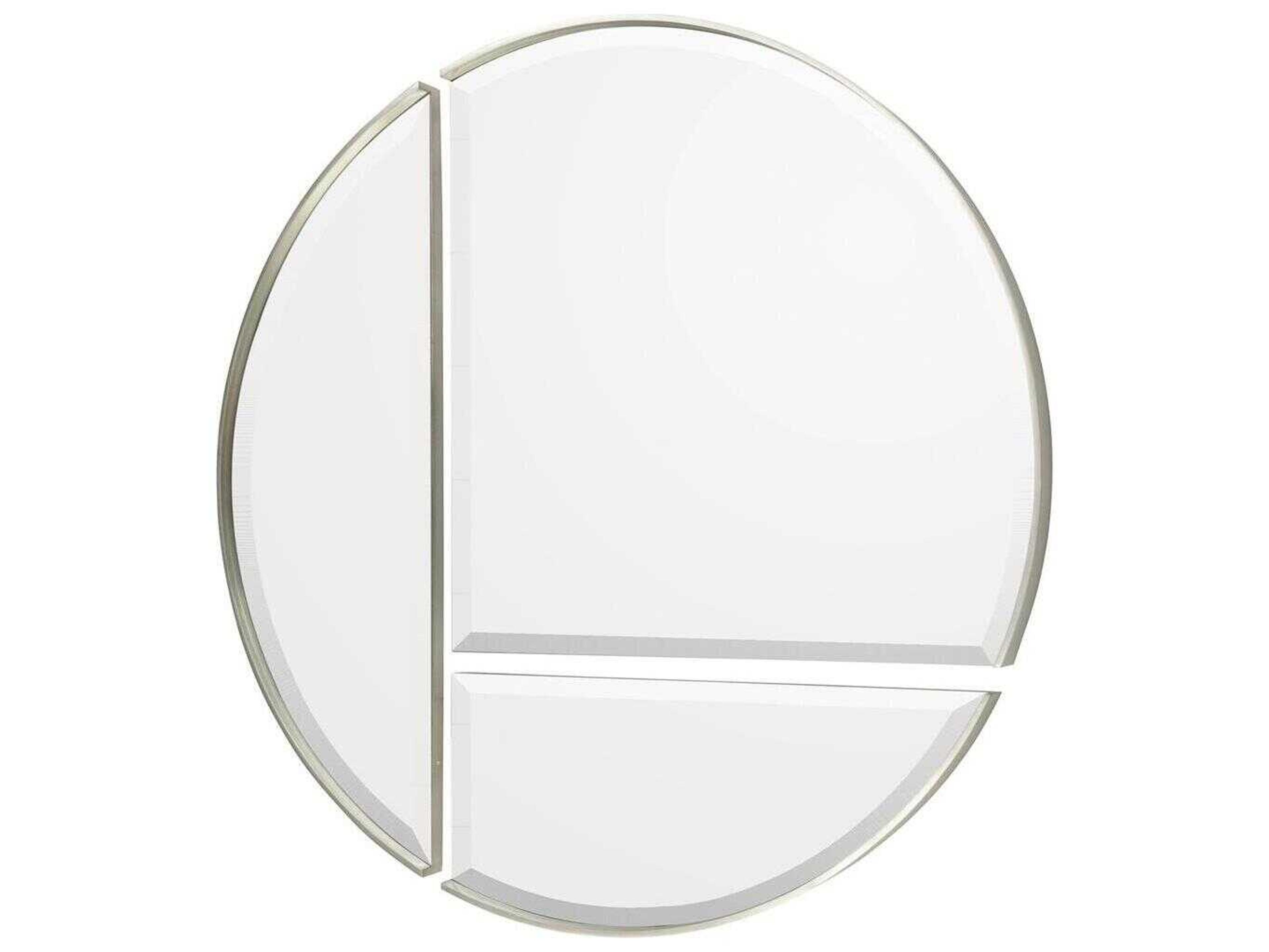 John Richard Gimonnet Antiqued Silver Round Wall Mirror