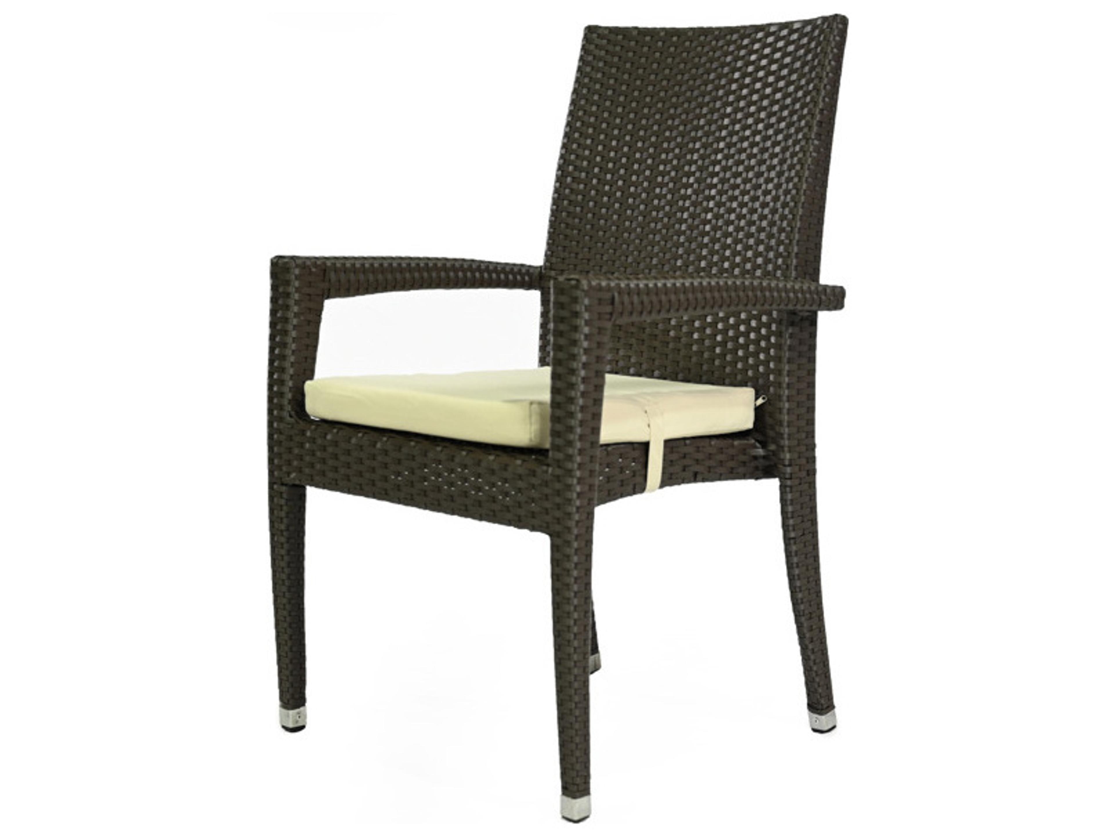 Schnupp Patio Venice Wicker Brown Dining Arm Chair