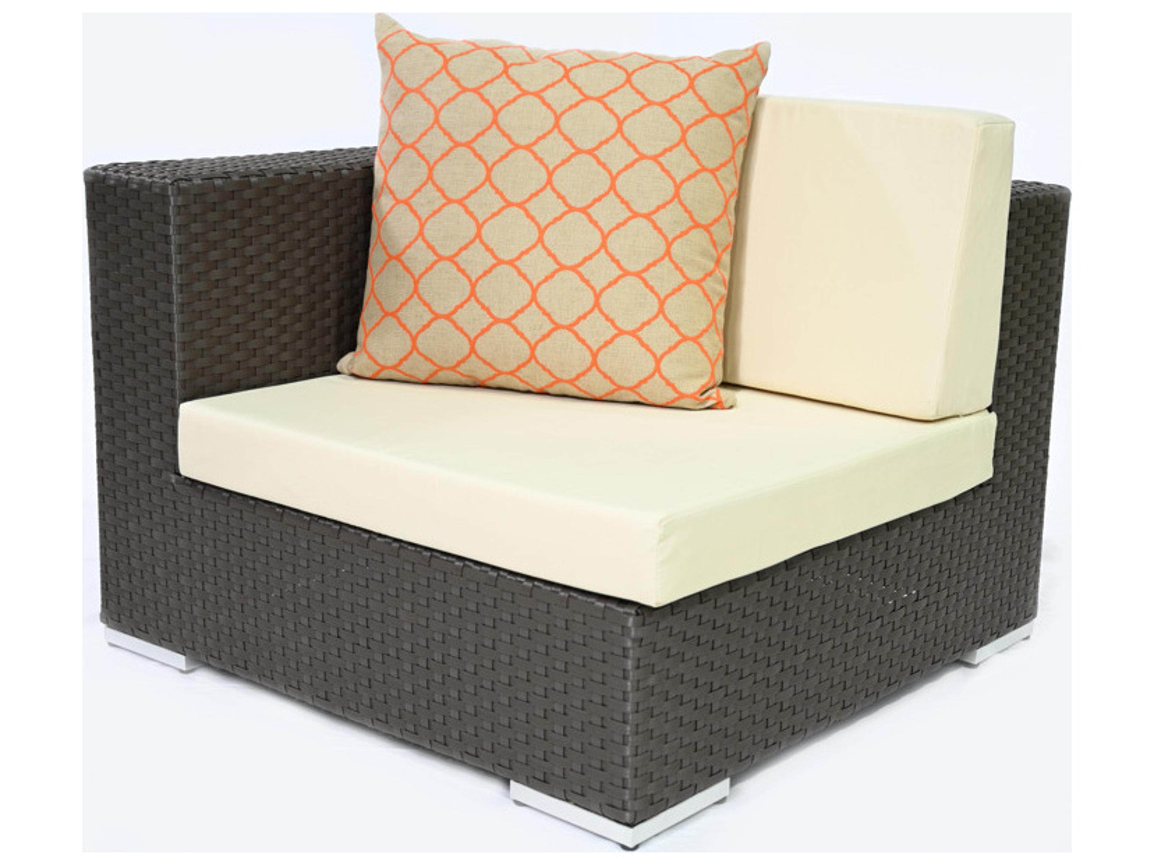 Venice Cushion Wicker Brown Sectional Corner Lounge Chair