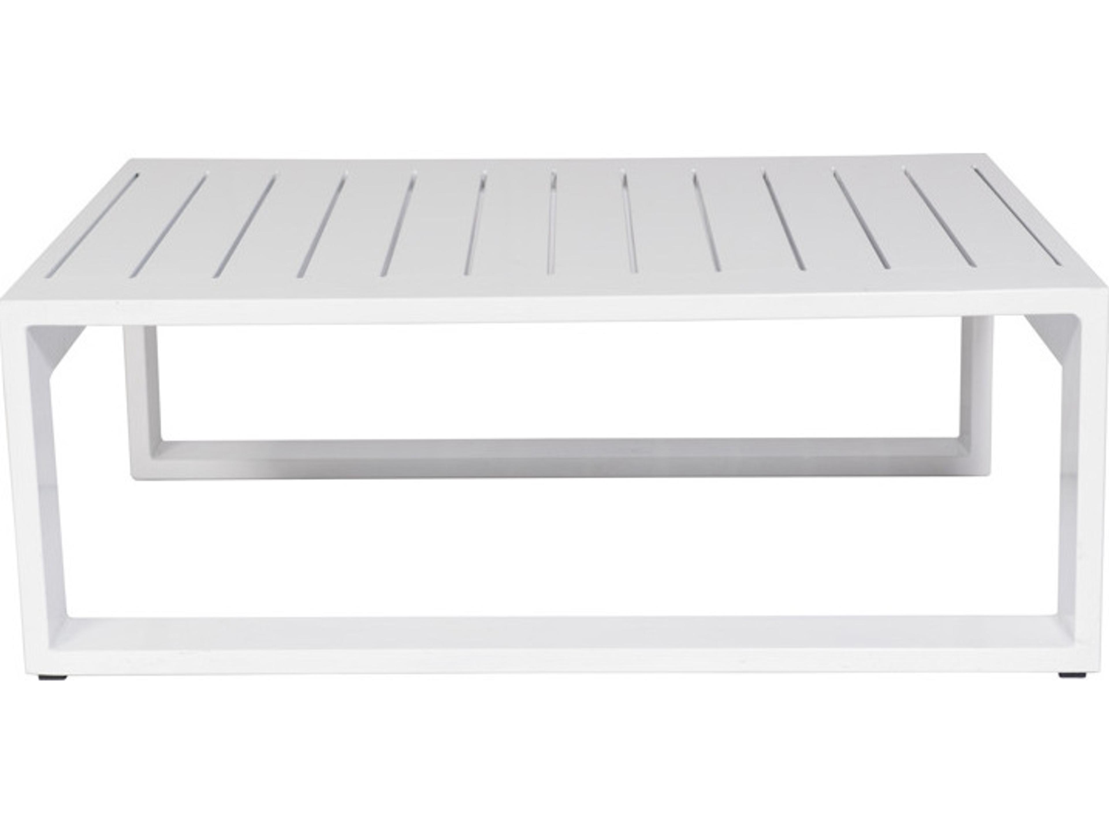 Schnupp Patio Aruba Aluminum White Large Rectangular Coffee Table