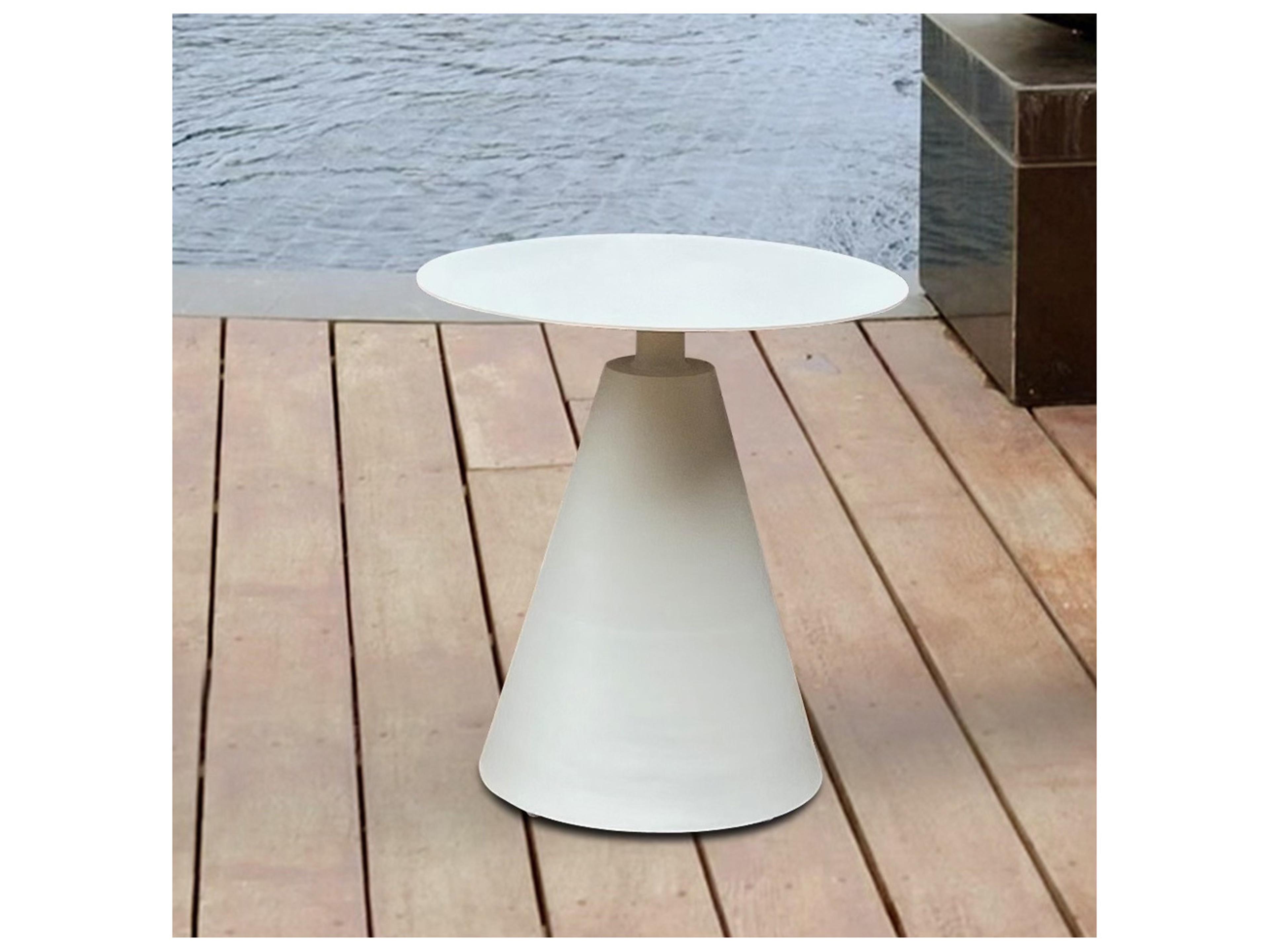 Schnupp Patio Alia Aluminum White Round End Table
