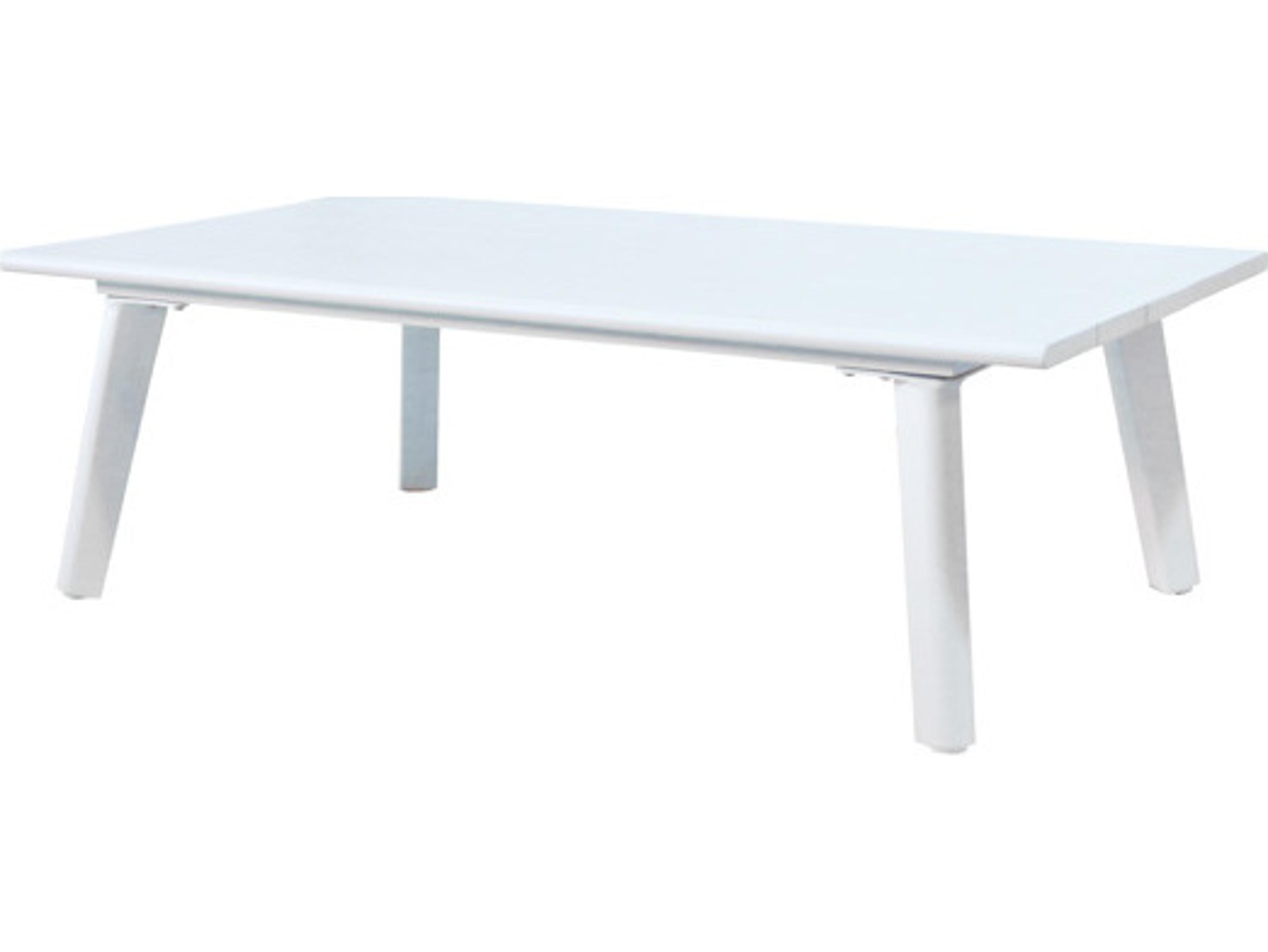 Schnupp Patio Caicos Aluminum White Rectangular Coffee Table