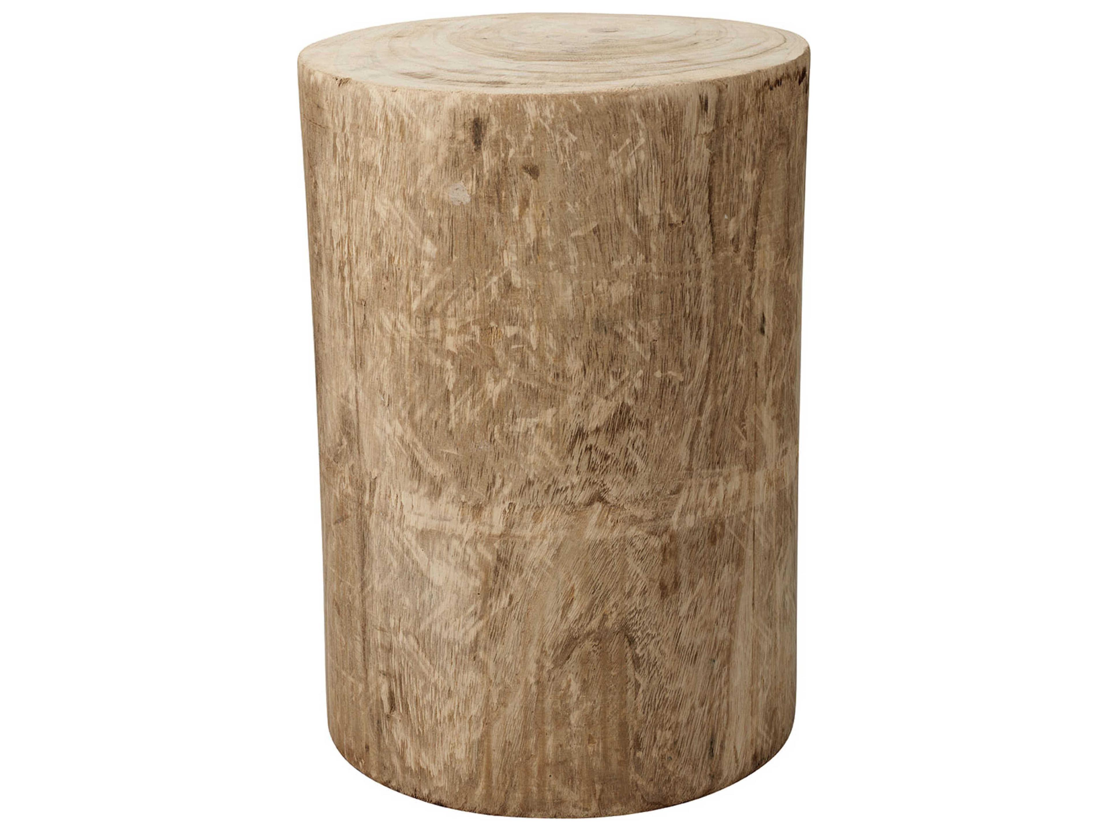Jamie Young Round Natural Wood End Table