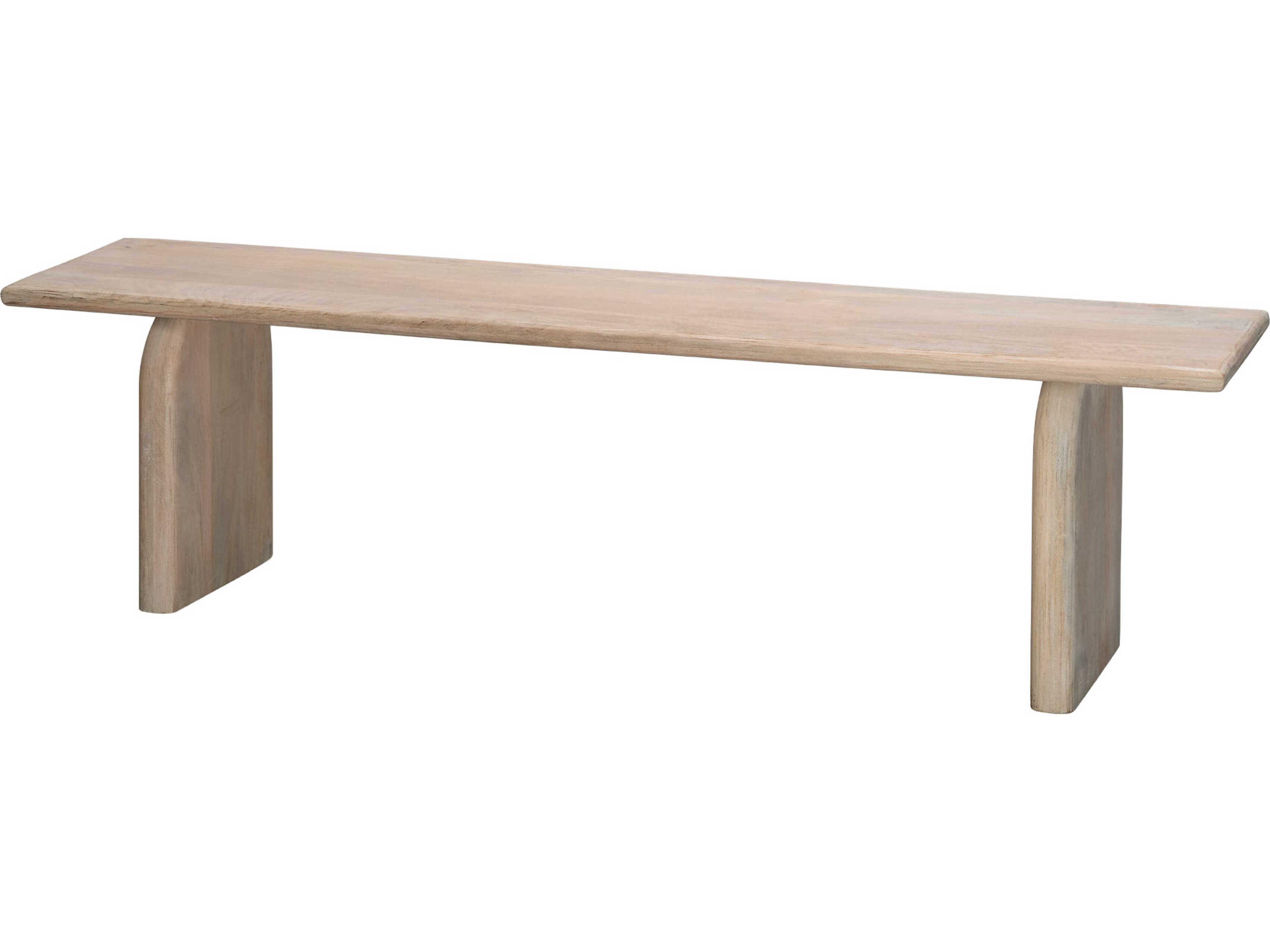 Jamie Young Arc Light Bleach White Accent Bench