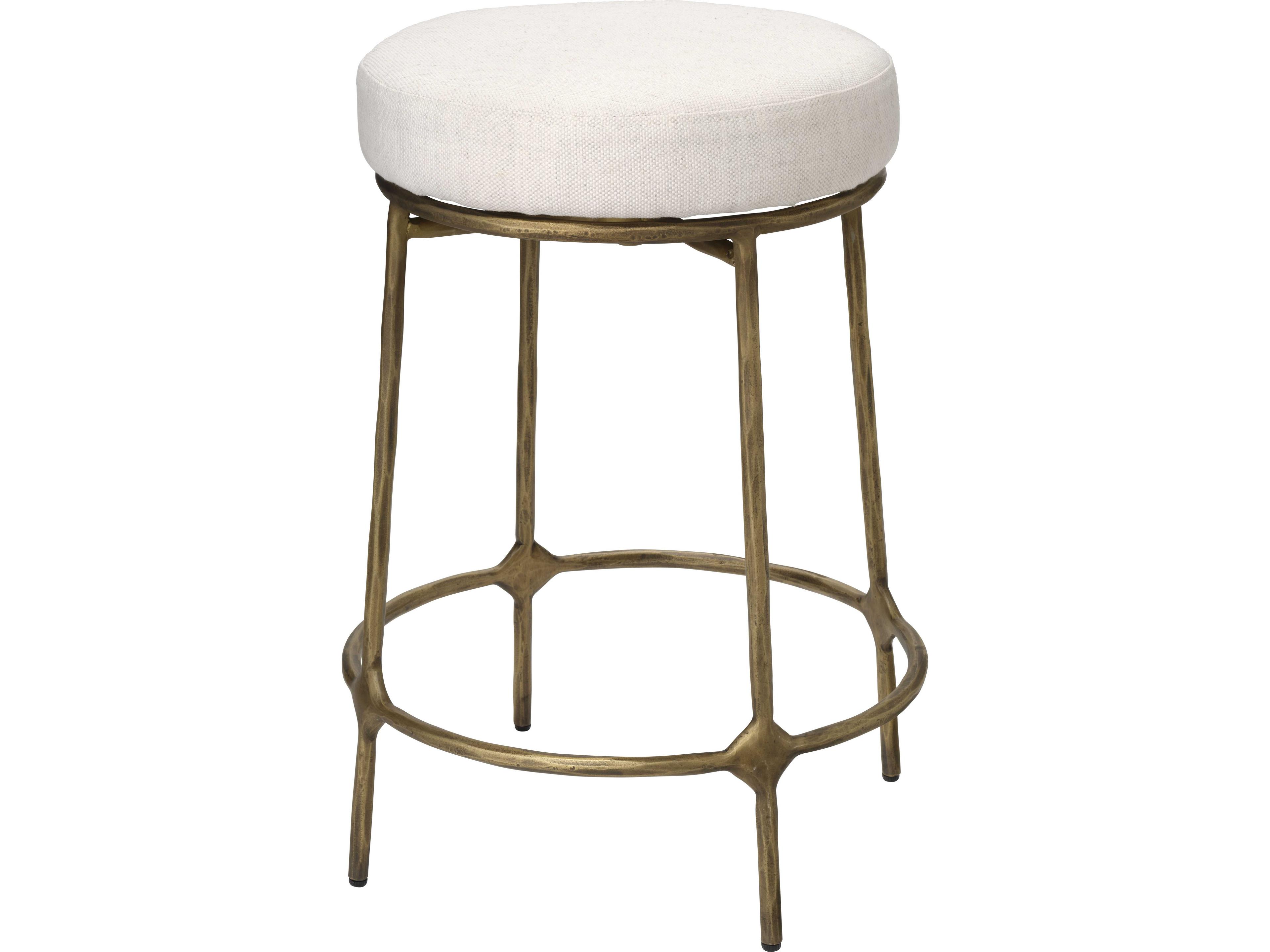 Jamie Young Asteria Ivory Upholstered Counter Stool
