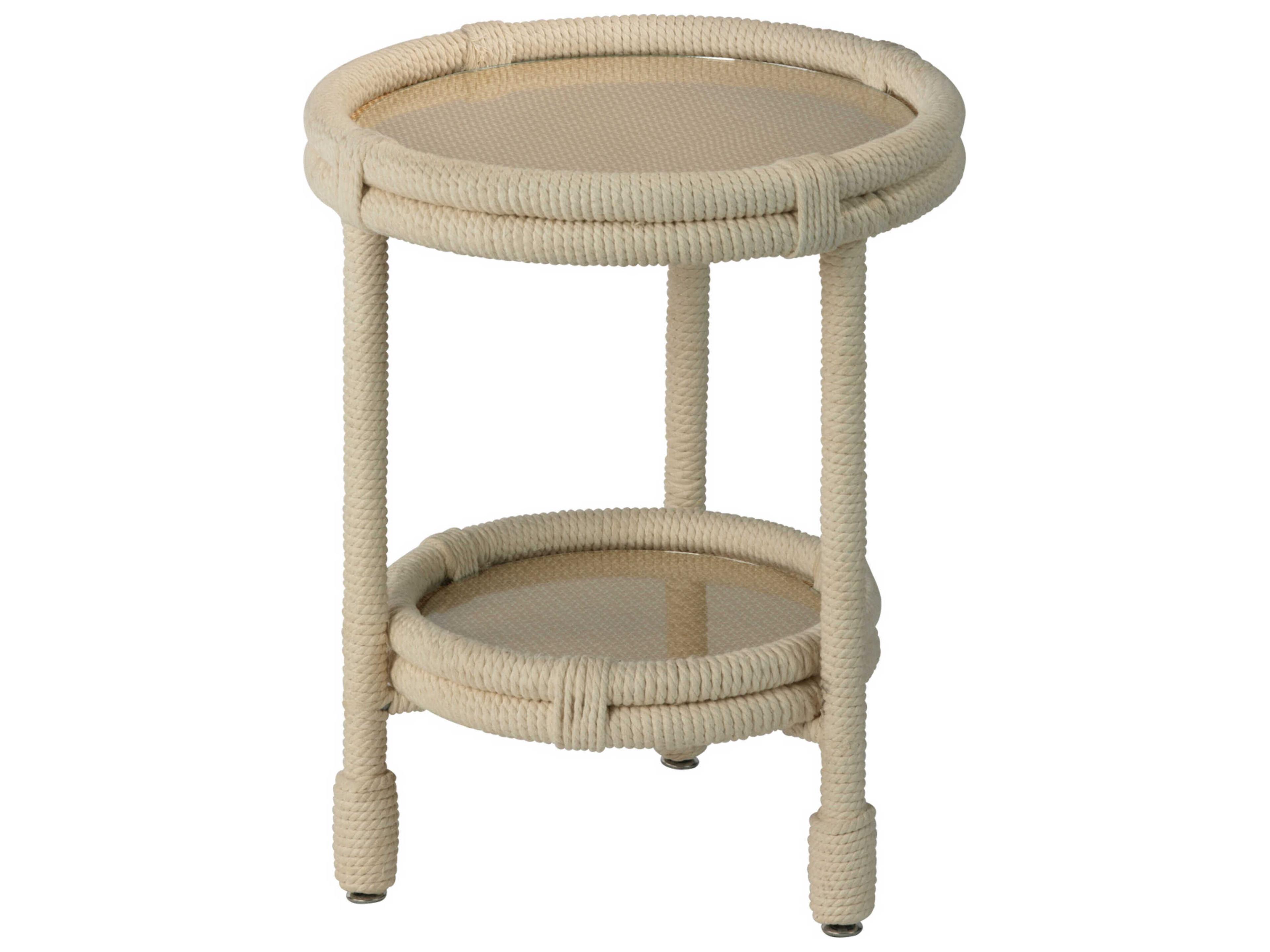 Jamie Young Round White End Table
