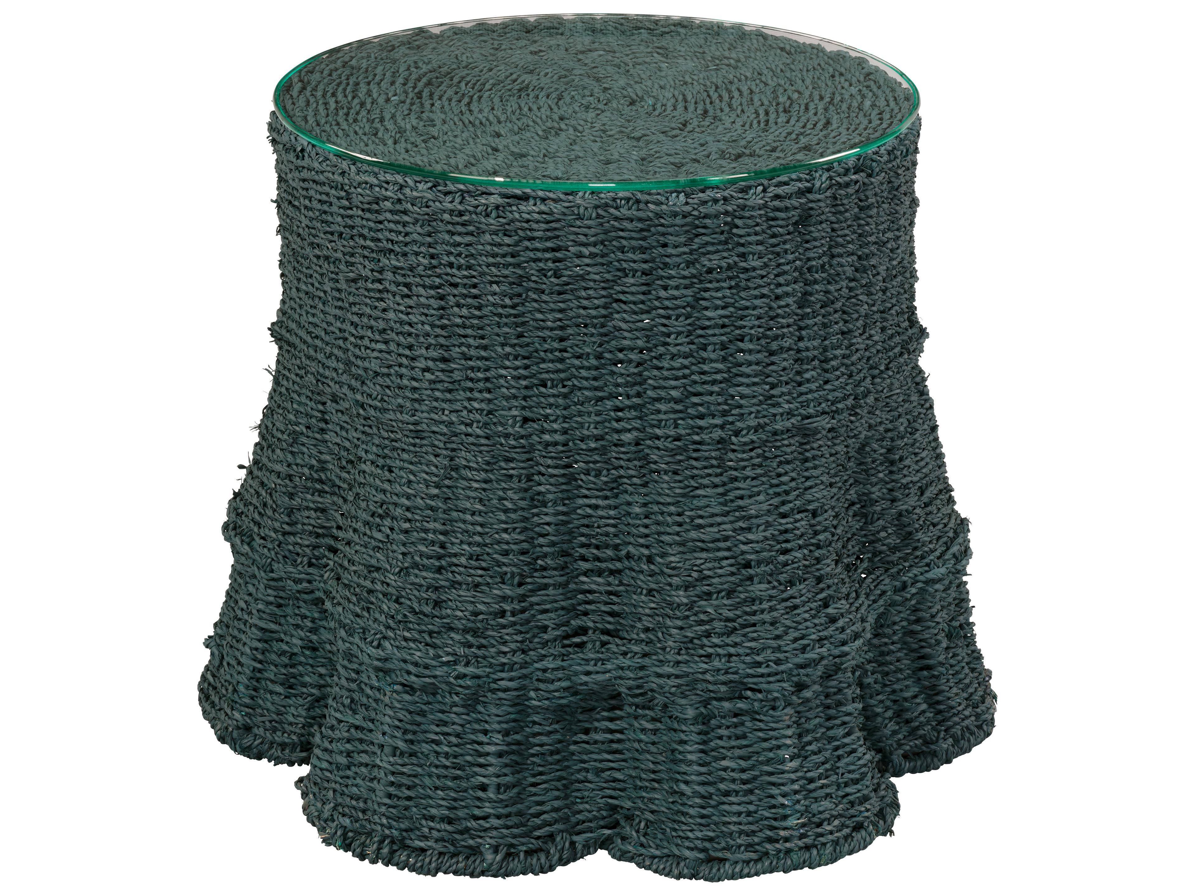 Jamie Young Falda Round Glass End Table