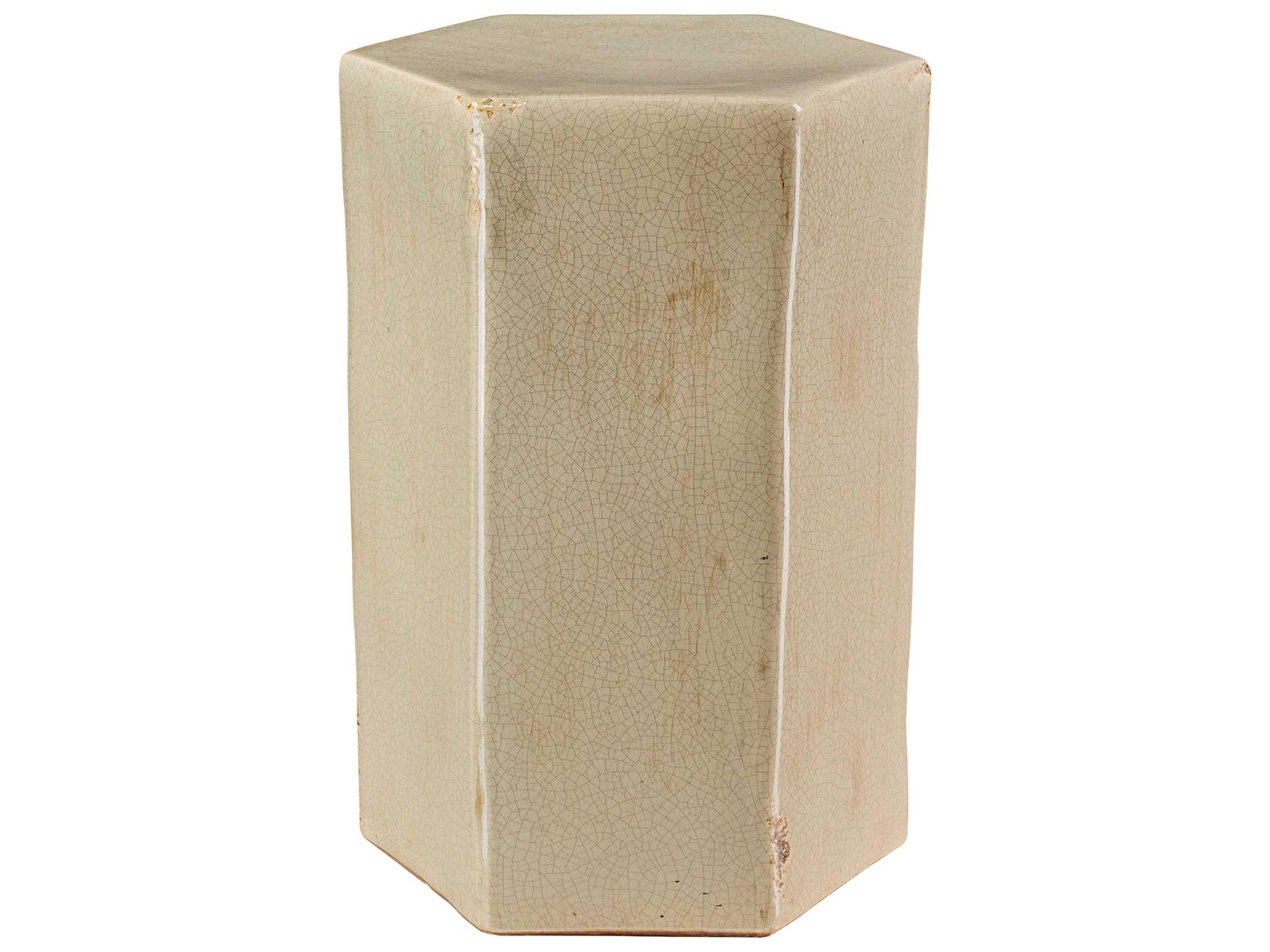 Jamie Young Porto Hexagon Ceramic Pistachio End Table
