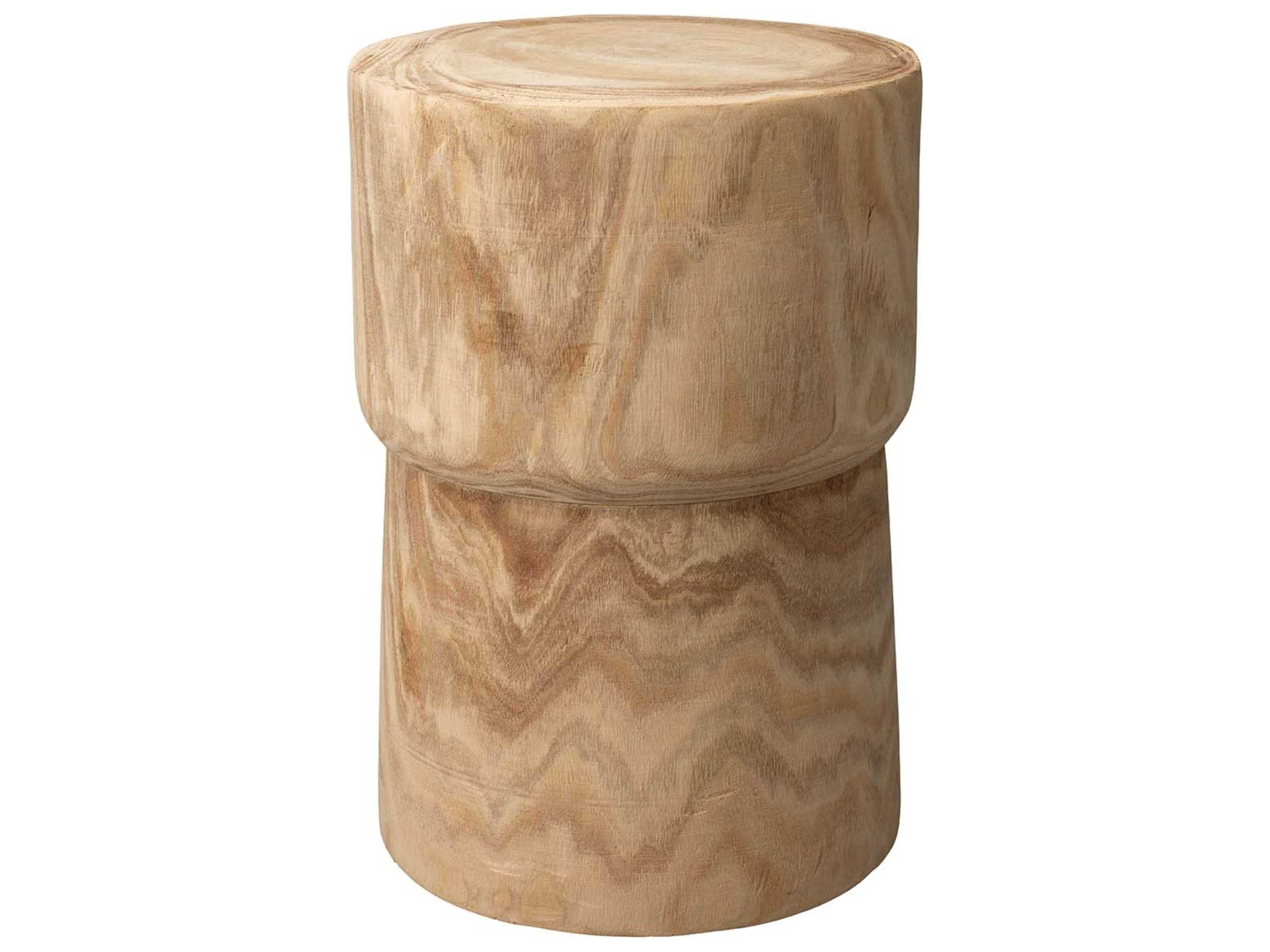 Jamie Young Round Natural Wood End Table